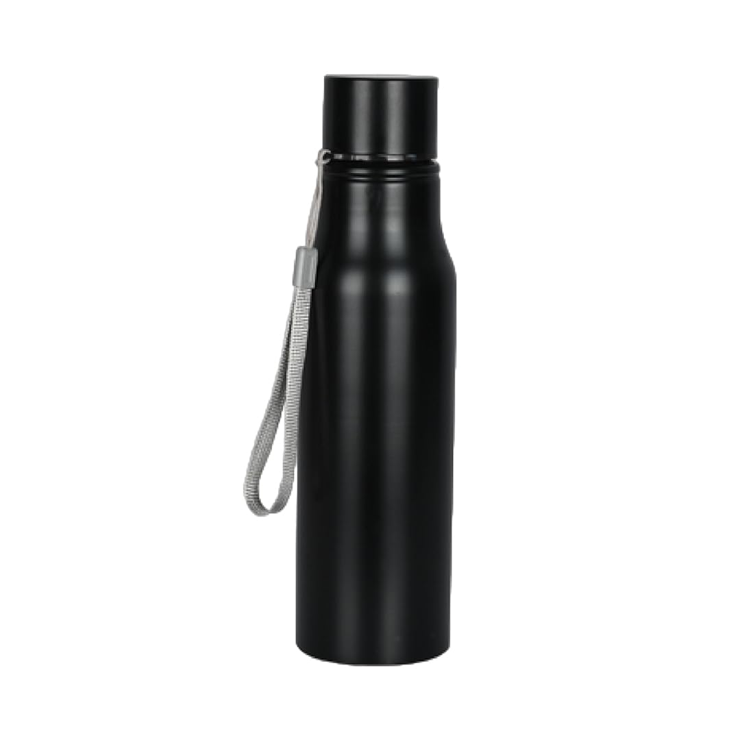 Giftana 750ml Stainless Steel Water Bottle - Insulated Single Wall for Hot & Cold Drinks - Leakproof & Durable for Office, Gym, Hiking, Travel - Perfect Gift for Men, Women, Dad (Black) | Stay Hydrated at Work, Outdoor Adventures & Daily Activities