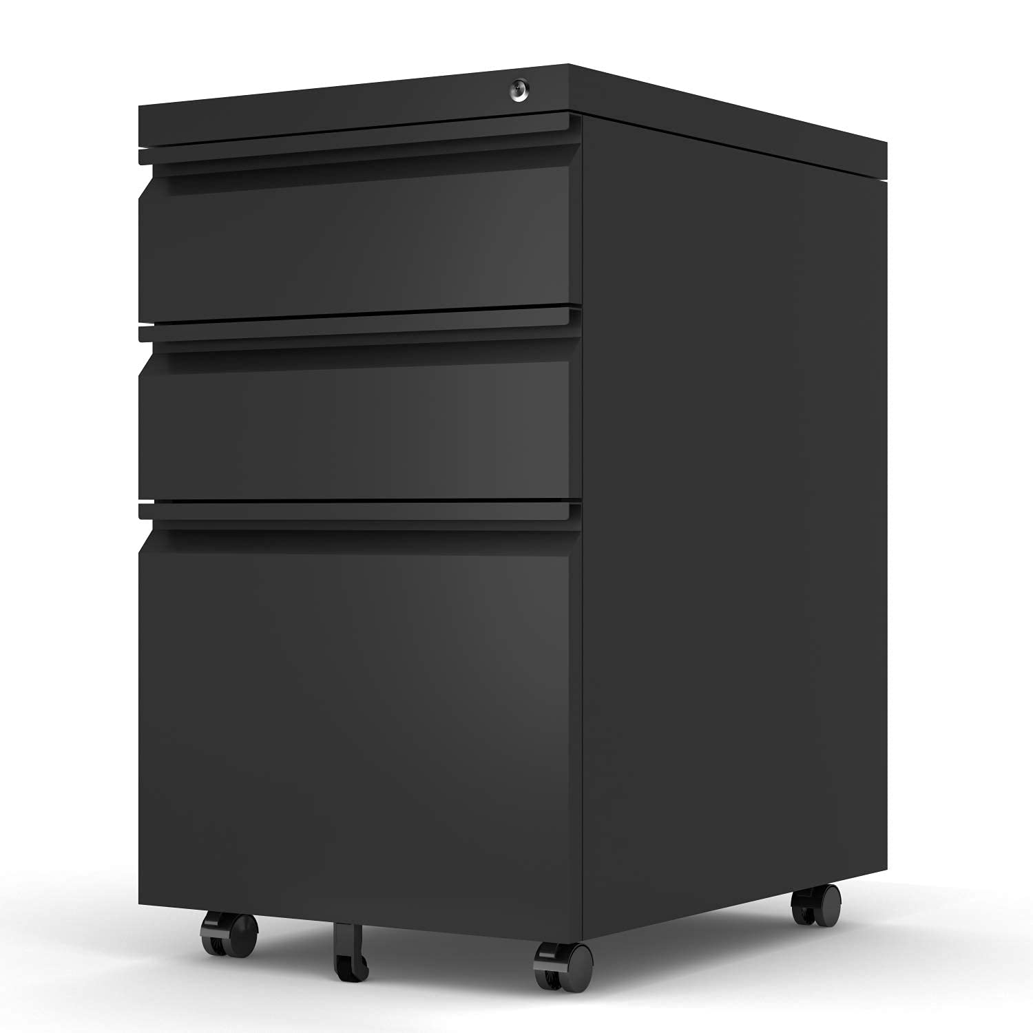 3-Drawer Locking File Cabinet with Wheels for Home Office - Rolling Under Desk Storage Organizer for Documents, Folders & Supplies | Perfect for Small Spaces & Clutter-Free Workspaces
