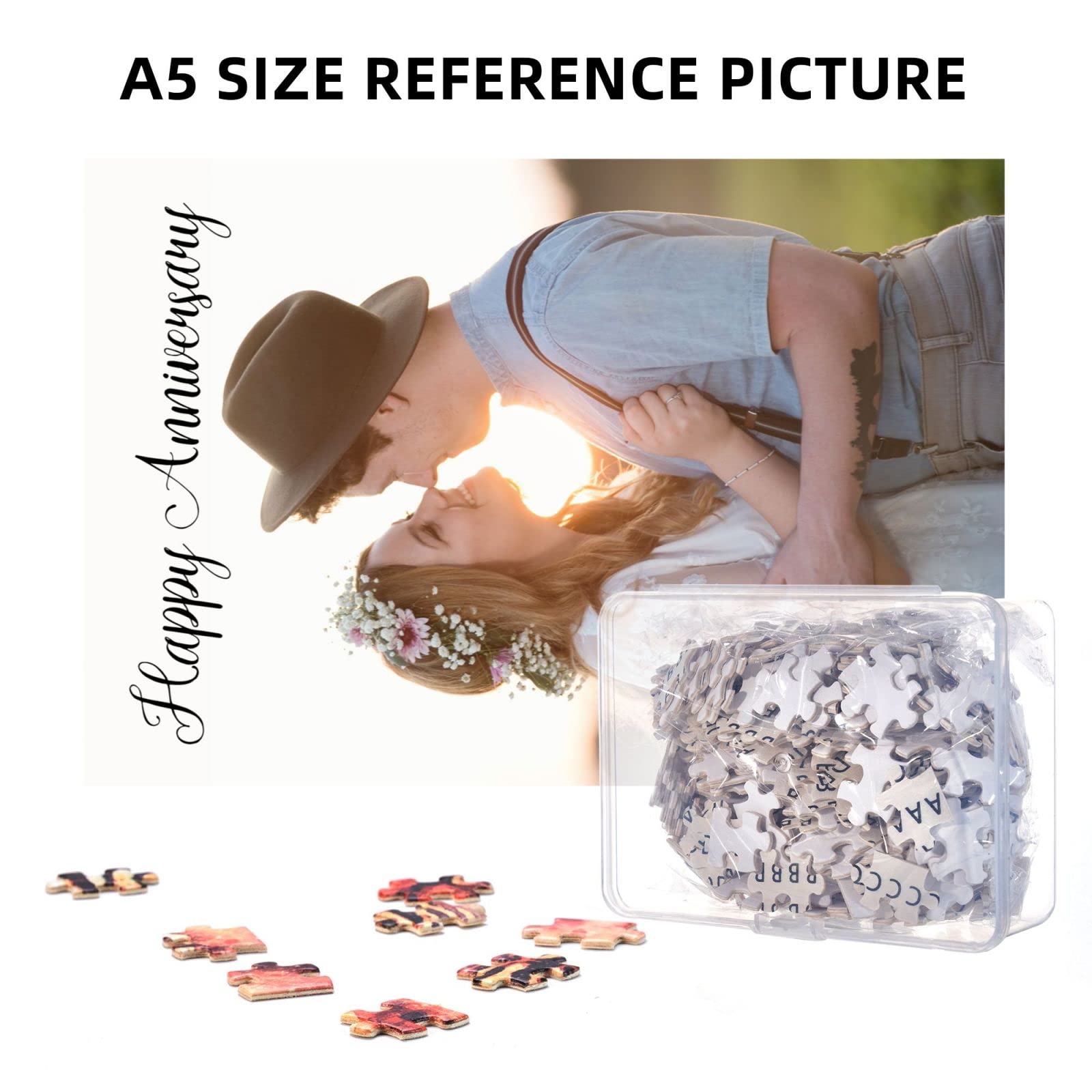 Custom Personalized Photo Wooden Jigsaw Puzzle with Text & Name - Unique Wedding, Anniversary, Graduation Gift for Adults & Kids - Perfect for Family Game Nights, Party Favors & Memory Keepsakes