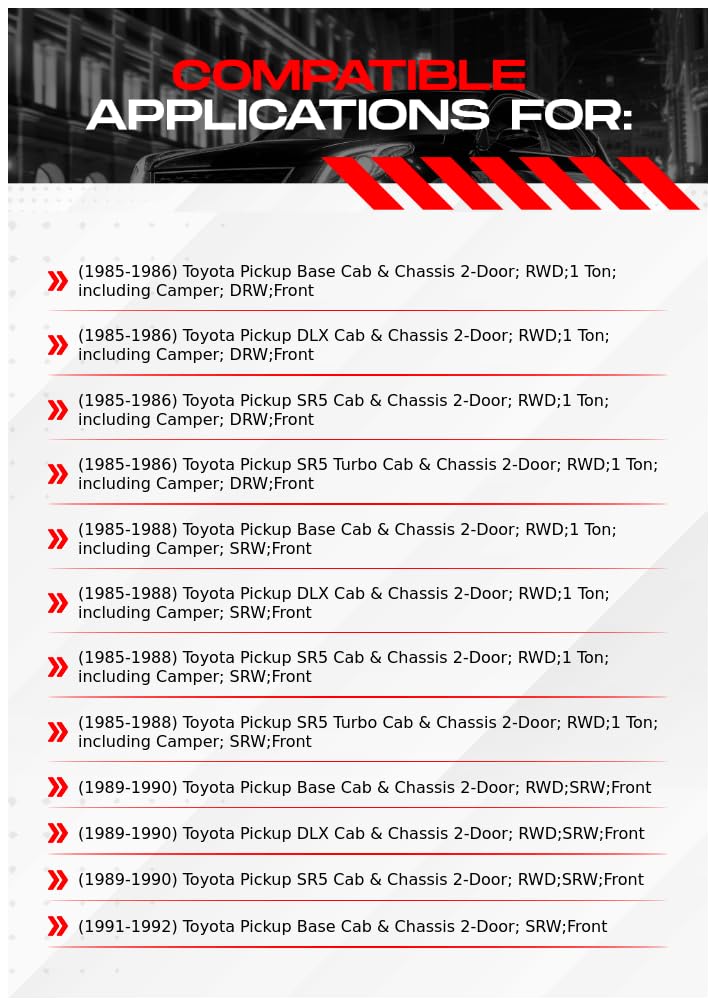R1 Concepts Premium Front Brake Pads and Rotors Kit - Ceramic Brake Pads & Drilled Slotted Rotors - Compatible with 1985-1992 Toyota Pickup - Perfect for Daily Driving, Off-Roading & Heavy Load Towing