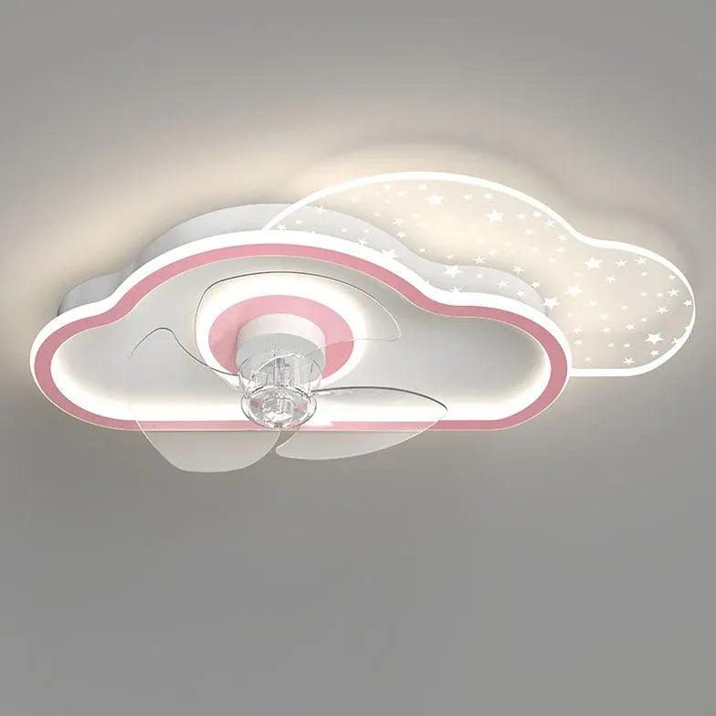 Modern Transparent Cloud LED Ceiling Fan with Light - Energy Efficient Smart Fan for Bedroom, Living Room & Office