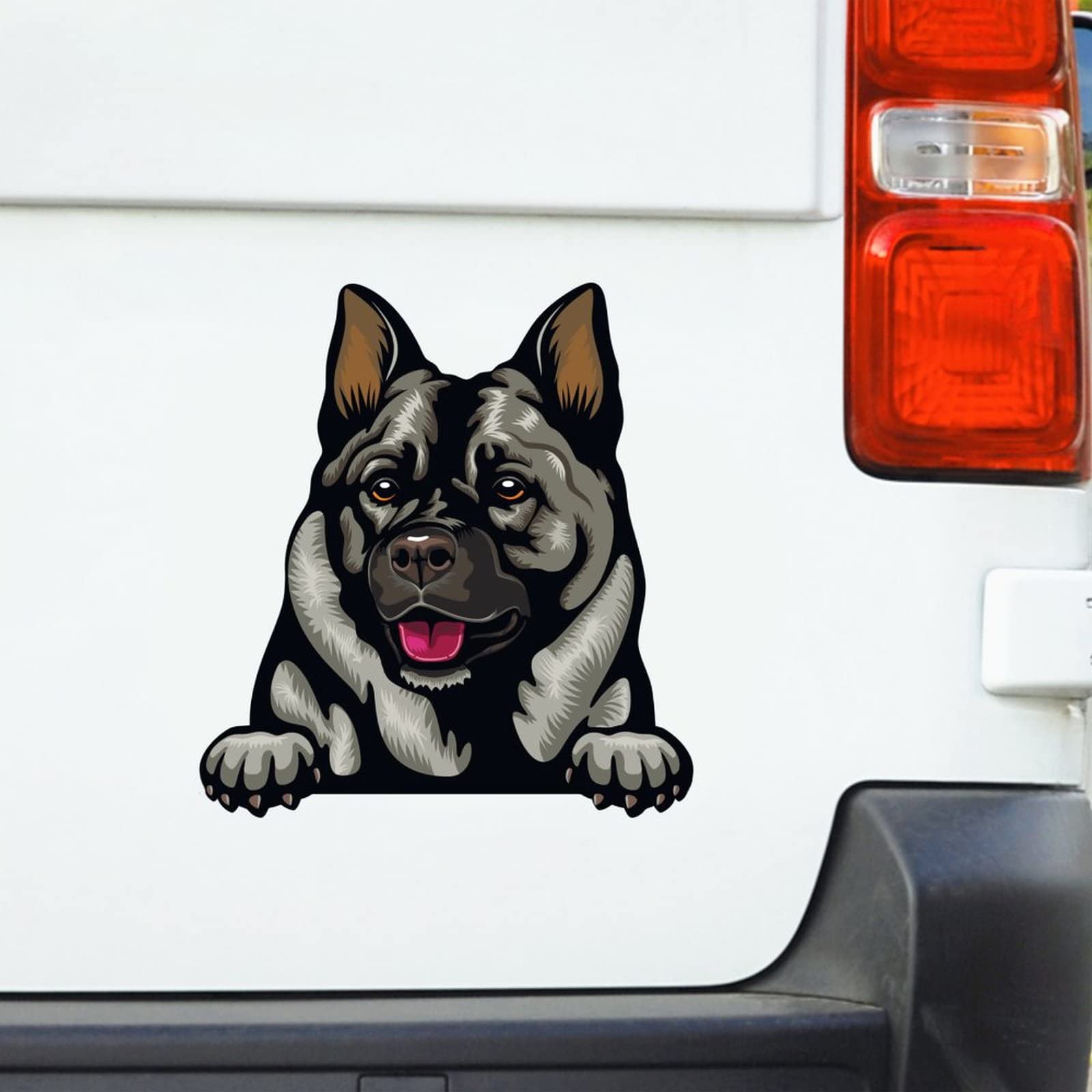 Norwegian Elkhound Car Window Stickers - Dog Lover Vinyl Decal for Cars, Trucks, Bumpers & Laptops - Perfect Gift for Dog Moms & Owners - Waterproof Decorative Sticker for Outdoor & Indoor Use