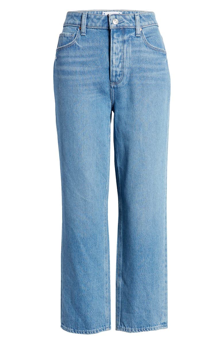 PAIGE Women's Noella Vintage High Rise Straight Leg Jeans - Slightly Slouchy Fit with Covered Button Fly | Casual Everyday Wear & Weekend Outfits