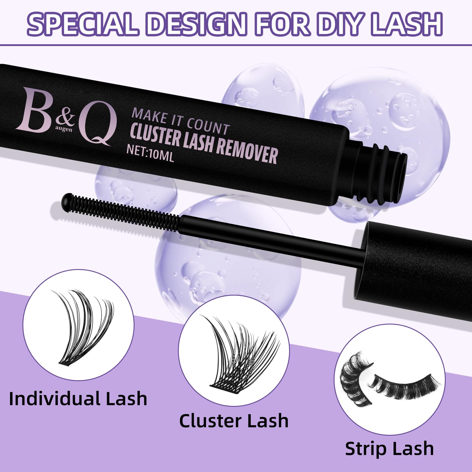 Cluster Lash Remover 10ml - Professional Eyelash Adhesive & Bond Remover for Cluster Lashes | Safe & Gentle Lash Glue Dissolver | Perfect for Salon & Home Use