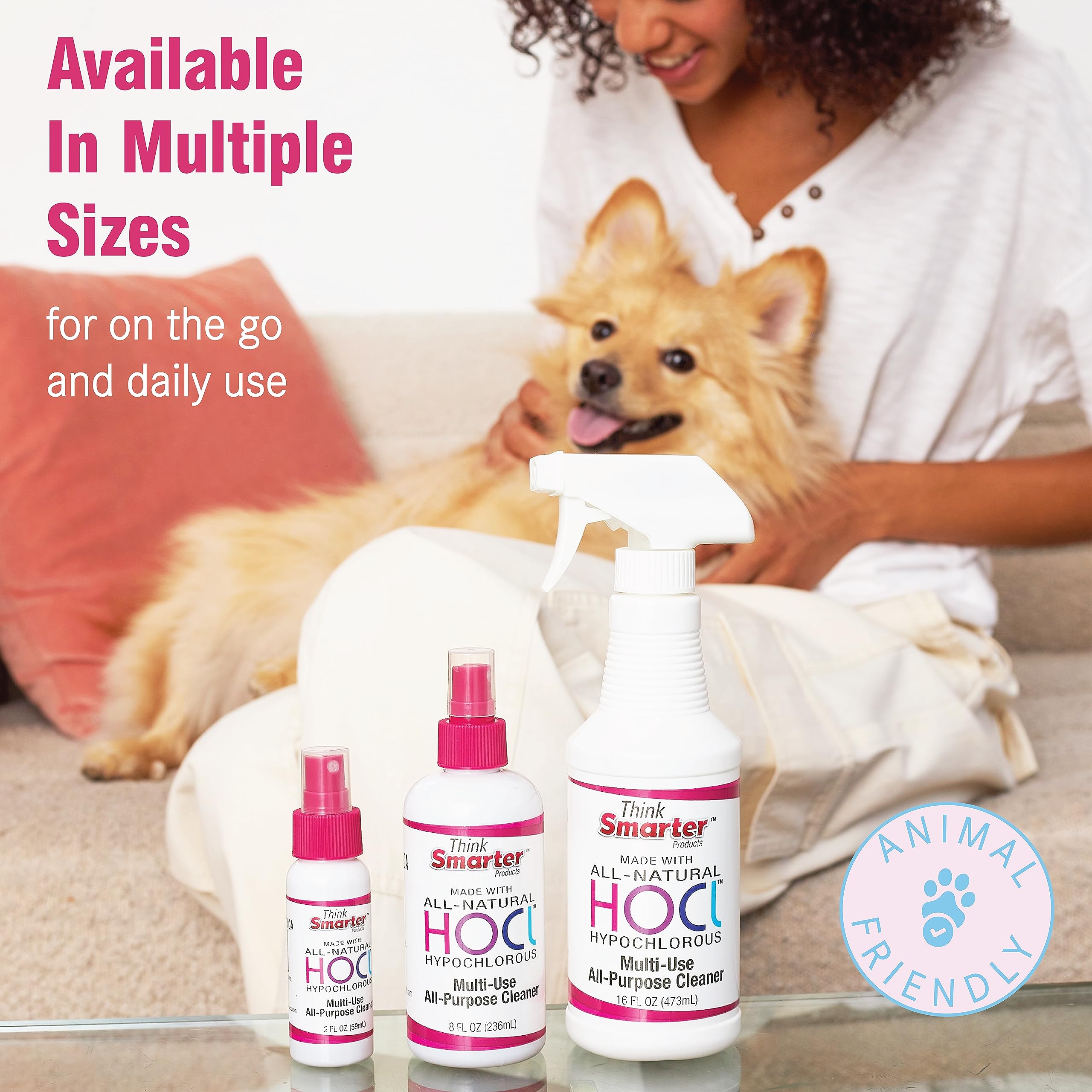 Hypochlorous Acid All-Purpose Cleaner (HOCL) - 2oz Natural Surface Disinfectant, Skin-Safe Spray | Ideal for Home, Office, Gym & Pet Areas