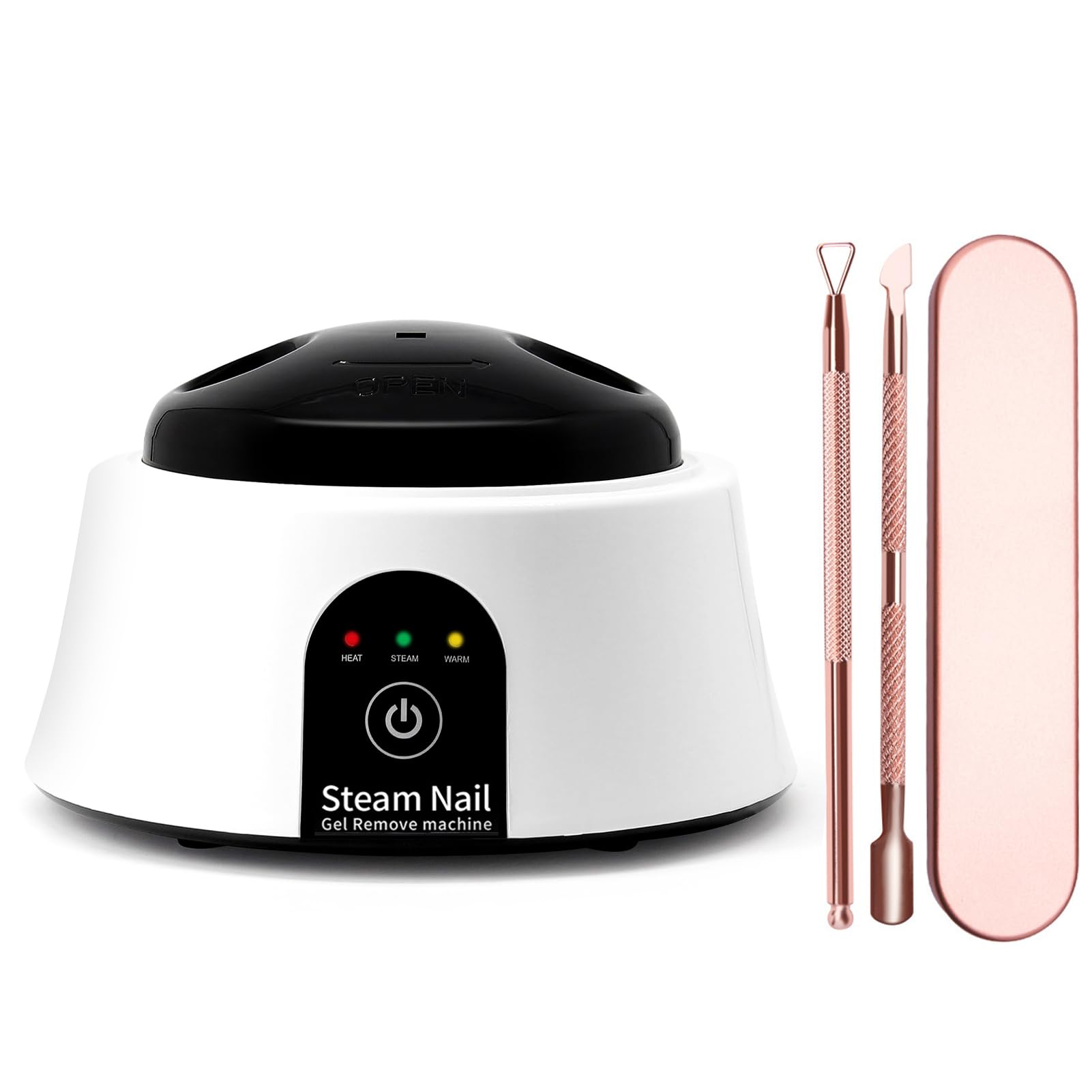 Electric Nail Soaking Bowl with Gold Cuticle Pusher - Professional Manicure Tool for Acrylic Nail Polish Removal | Perfect for Salon & Home Nail Care