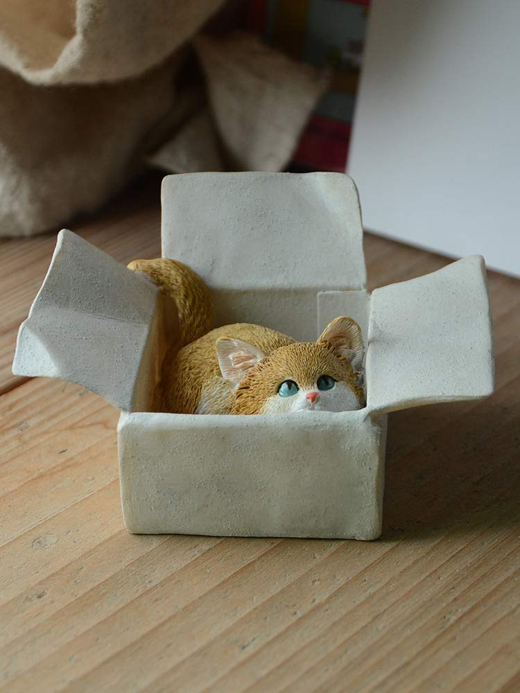 Miniature Fairy Garden Cat Figurine - Cute Love Book Cat Statue for Home Decor, Fairy Garden Accessories, and Gift Ideas | Perfect for Indoor Plant Displays, Bookshelf Decor, and Whimsical Garden Scenes