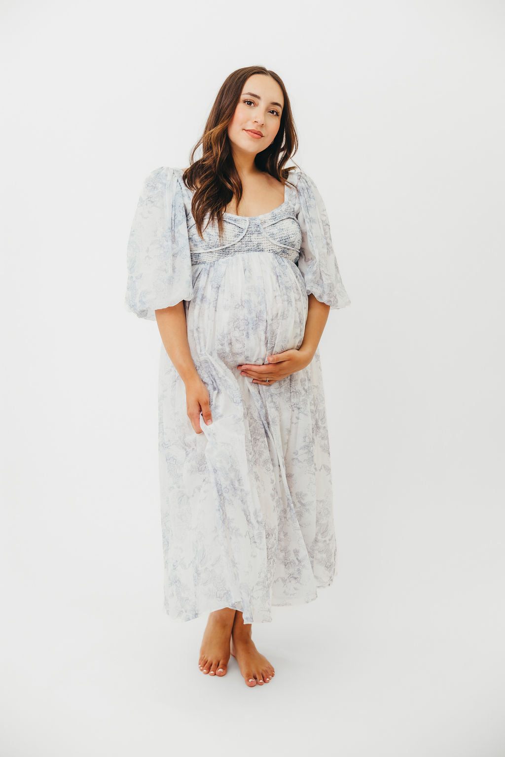 Harlow Maxi Dress - Light Blue Floral Maternity Dress | Bump Friendly & Size Inclusive (S-3XL) | Perfect for Pregnancy, Beach Vacations & Summer Weddings