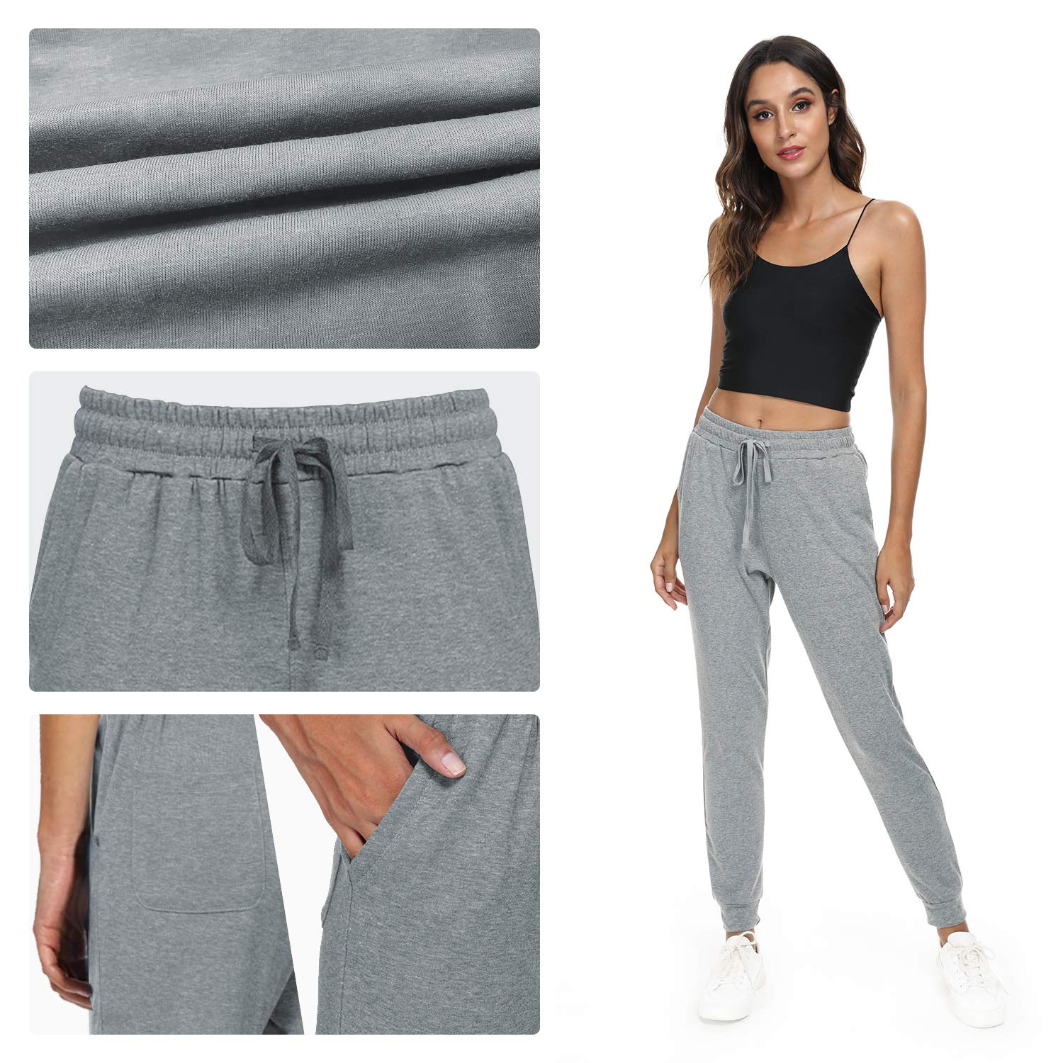 Women's Cotton Joggers Pants - Tapered Active Sweatpants for Workout, Yoga & Lounge with Pockets | Comfortable Casual Wear for Running, Gym & Everyday Use