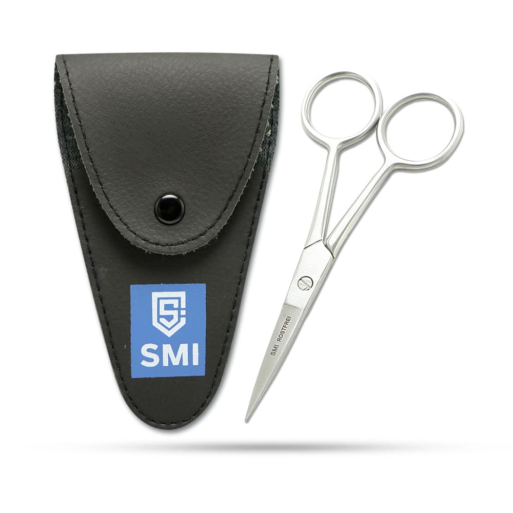 Professional Stainless Steel Beard & Mustache Scissors for Men - Precision Grooming Kit with Travel Case - Eyebrow & Facial Hair Trimming Scissors for Men and Women - Perfect for Home, Travel & Salon Use