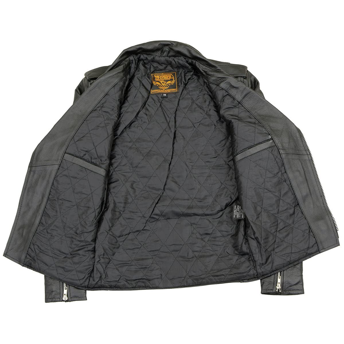 Milwaukee Leather Youth Black Police Biker Jacket LKY1950 - Classic Style Motorcycle Jacket for Teens & Kids - Perfect for Riding, Cosplay & Halloween Costumes