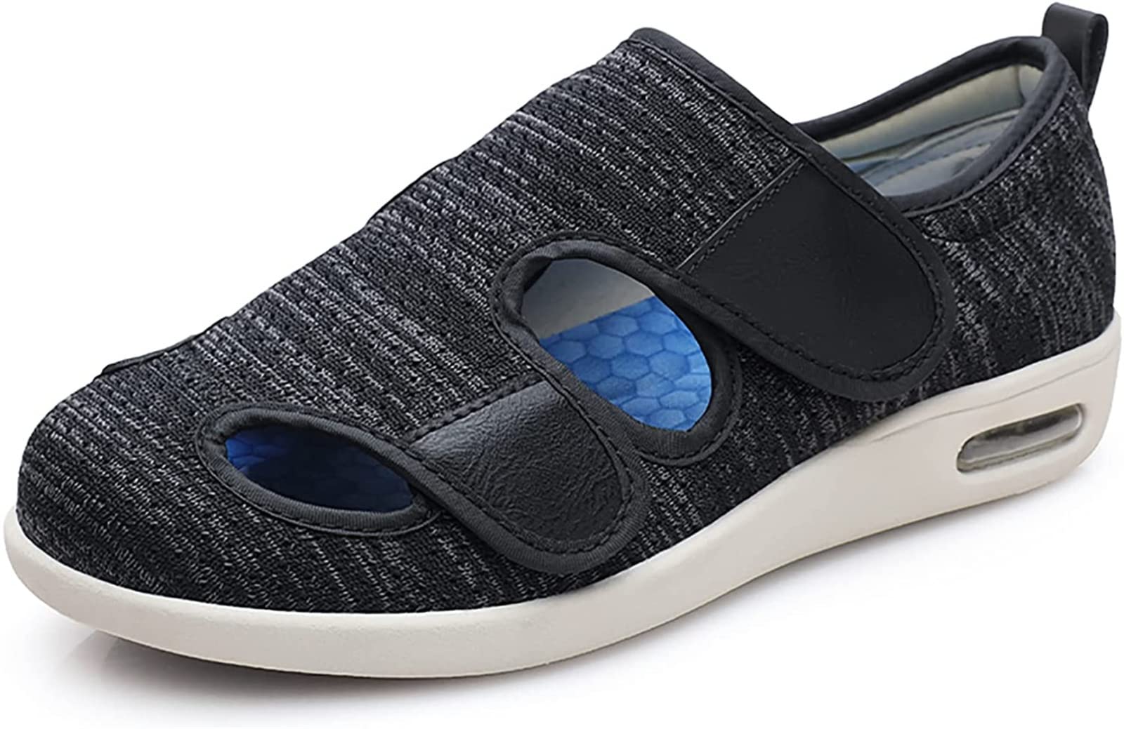 Adjustable Closure Edema Shoes for Women & Men - Wide Comfortable Flats with Forefoot Straps & Hook Loop Closures - Ideal for Swollen Feet, Lymphedema, Post-Surgery Recovery & Daily Comfort Wear