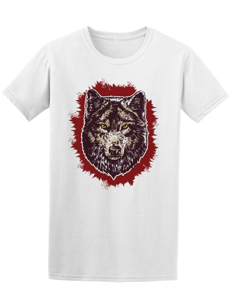 Men's Graphic Wolf Red Background T-Shirt - Stylish Casual Tee for Outdoor Adventures & Streetwear Fashion