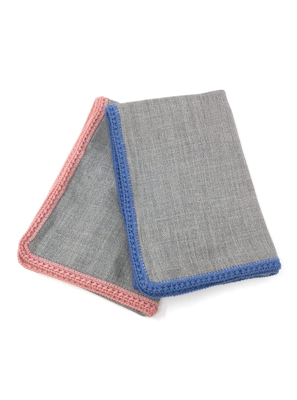 Soft Baby Alpaca Stroller Blankets for Boys & Girls - 34x36 Inch Cozy Gray/Blue Blanket - Perfect for Strollers, Car Seats & Nursery Comfort