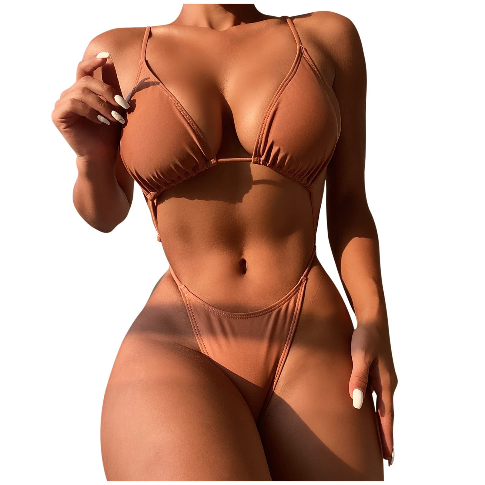 MOXIU Women's Sexy One Piece Bikini Swimsuits - High Cut Cheeky Thong Bathing Suit for Beach, Pool & Summer Vacations | Tummy Control Swimsuit for Women