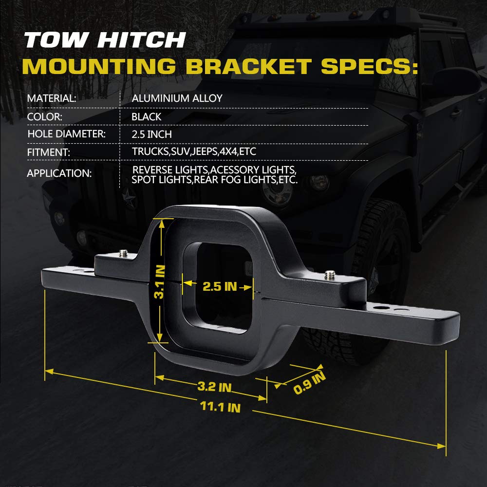 2PCS 3 Inch Chelhead Hitch Lights - Waterproof LED Reverse Lights with 2.5
