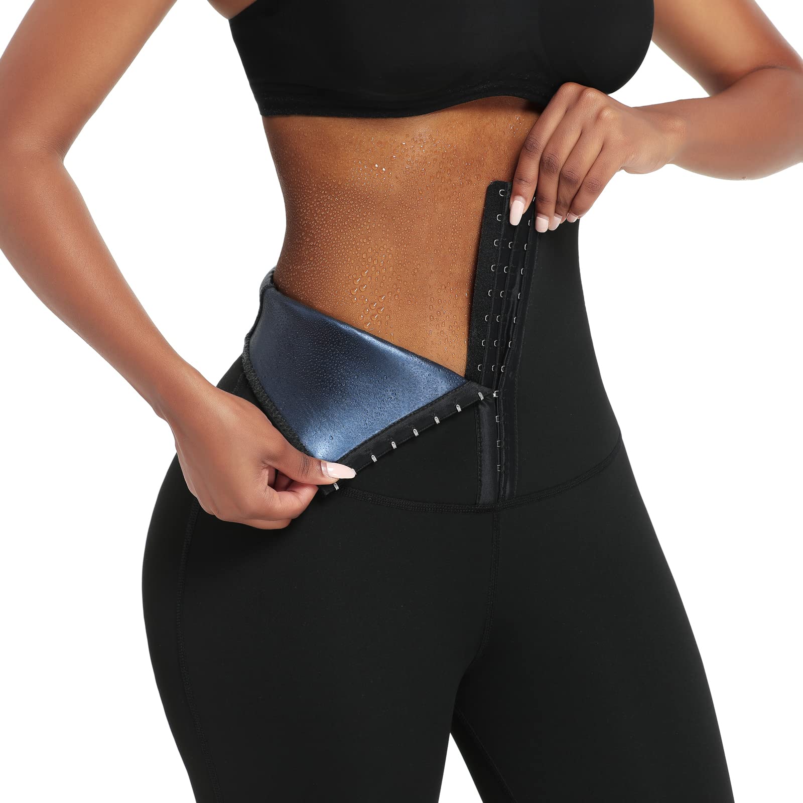 Huiming Women's Sauna Shaper Pants - High Waist Sweat Compression Thermo Leggings for Weight Loss & Workout - Hot Neoprene Material for Gym, Yoga & Home Fitness