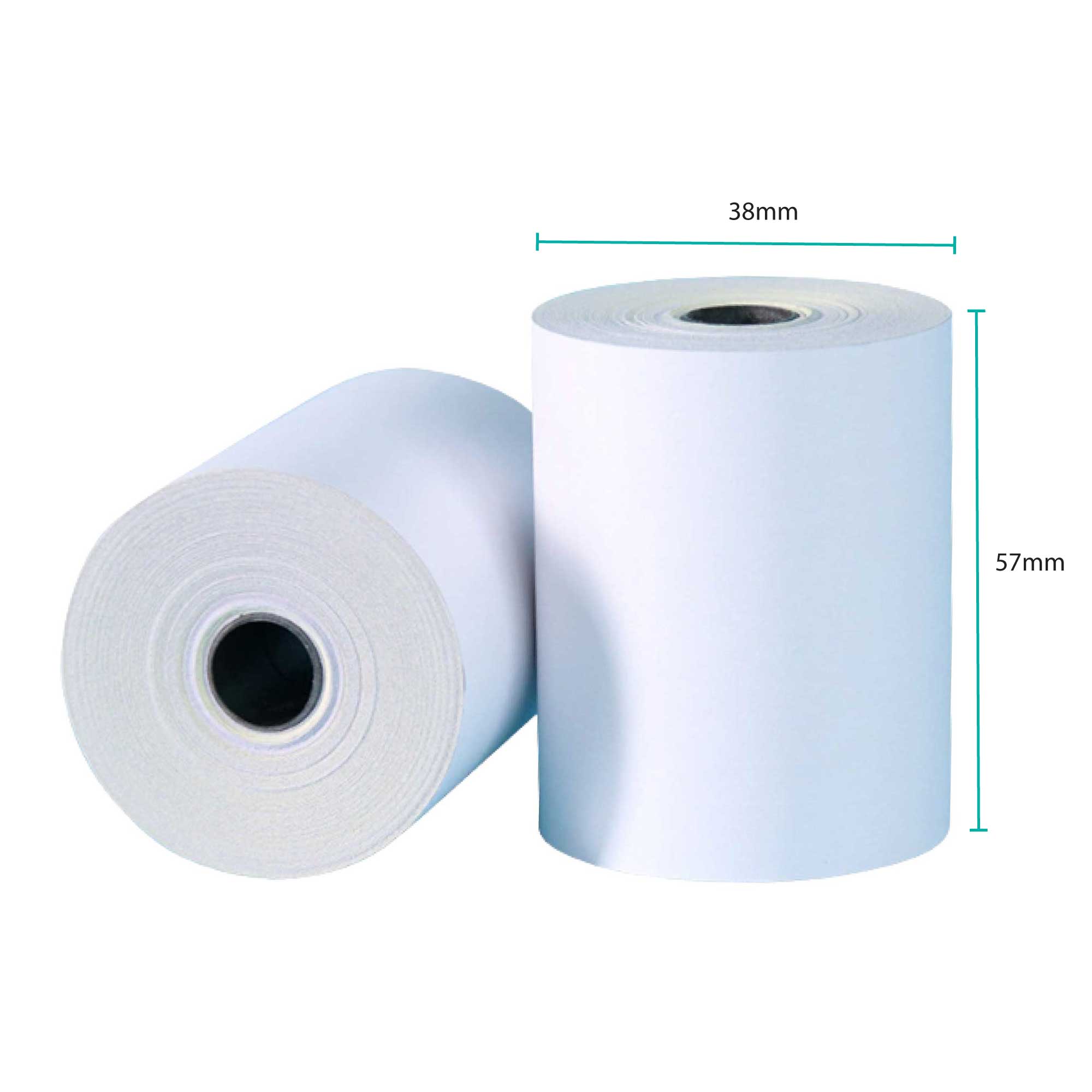 10 Pack Thermal Paper Rolls 57x38mm (2.25x1.5 Inches) - 9.5m Long POS Receipt Paper for EFTPOS, Credit Card Machines & Cash Registers - Bulk Office Supplies for Retail Stores, Restaurants & Small Businesses