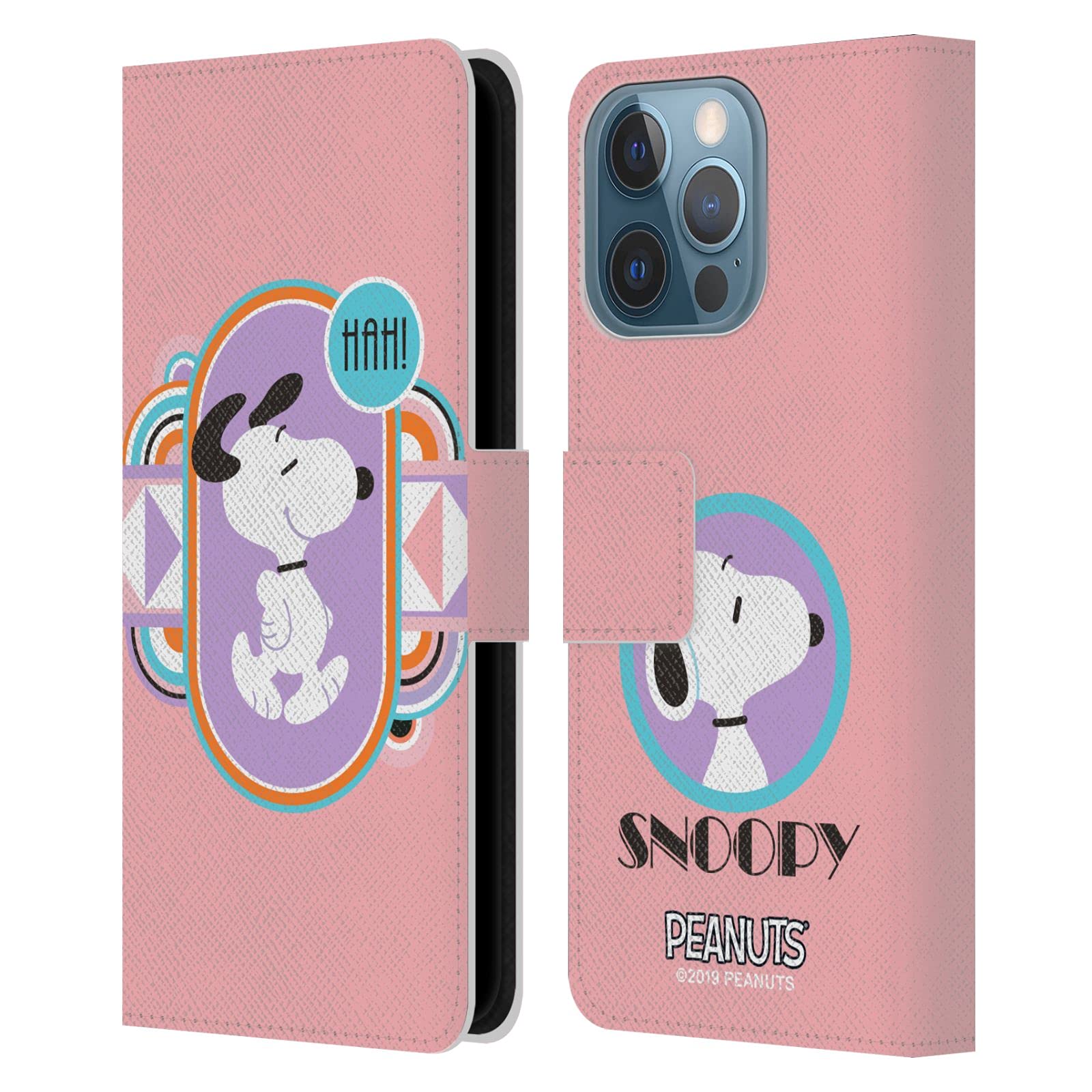 Head Case Designs Peanuts Pastels Snoopy Deco Dreams Leather Book Wallet Case Cover for Apple iPhone 13 Pro - Perfect for Everyday Use and Gift Giving