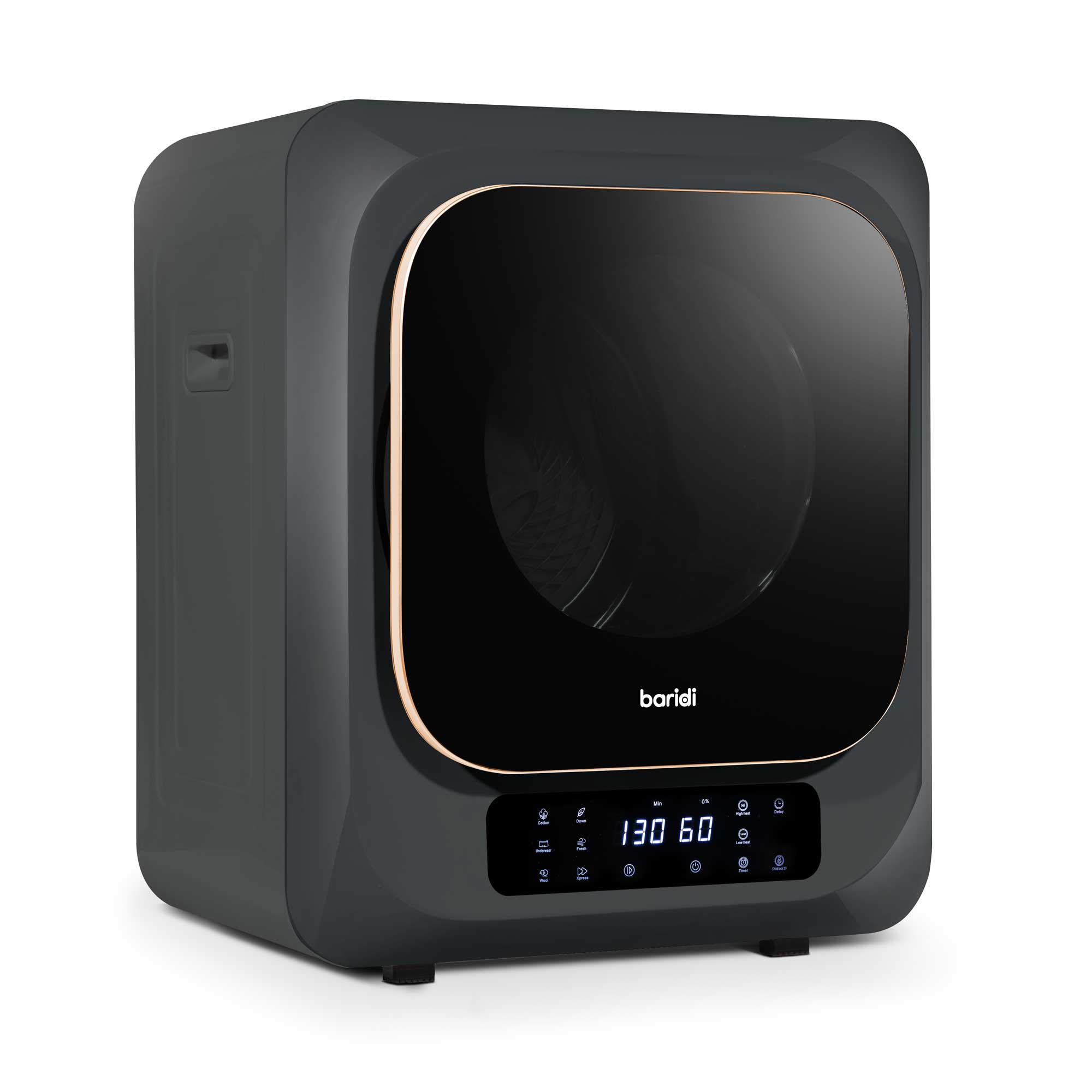 Baridi Mini Tabletop Tumble Dryer - 2.5kg Compact Clothes Dryer with Digital Controls & Wall Mount Brackets | Perfect for Apartments, Dorms, RVs & Small Spaces