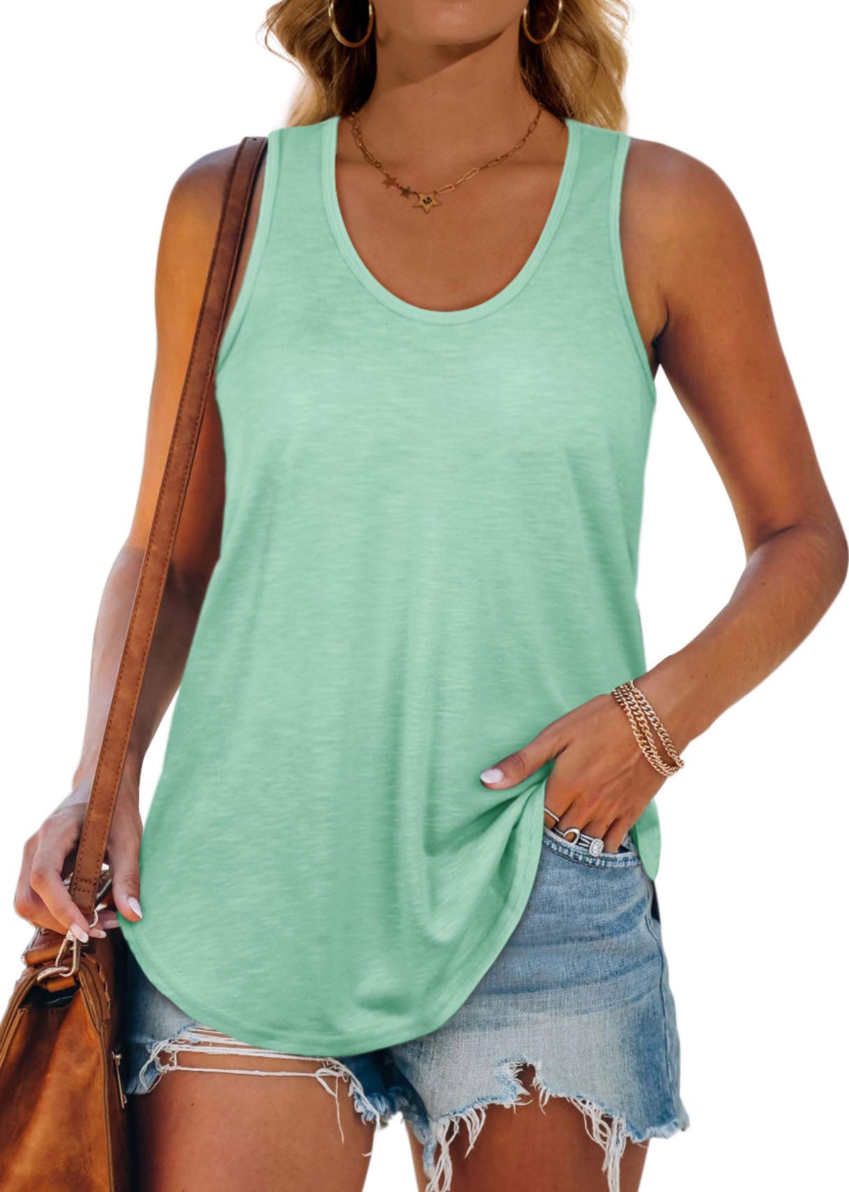 Women's Racerback Tank Tops - Loose Fit Summer Shirts for Women | Casual Wear, Gym, Yoga & Beach Outfits