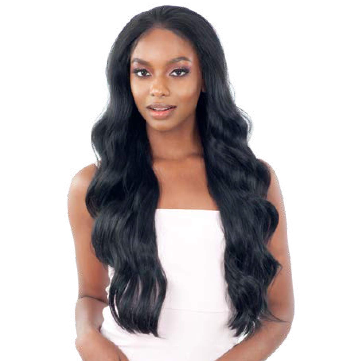 Freetress Equal Synthetic Illusion Lace Frontal Wig - IL-002 (1 Jet Black) | Natural-Looking Hairpiece for Women | Perfect for Daily Wear, Cosplay & Special Occasions