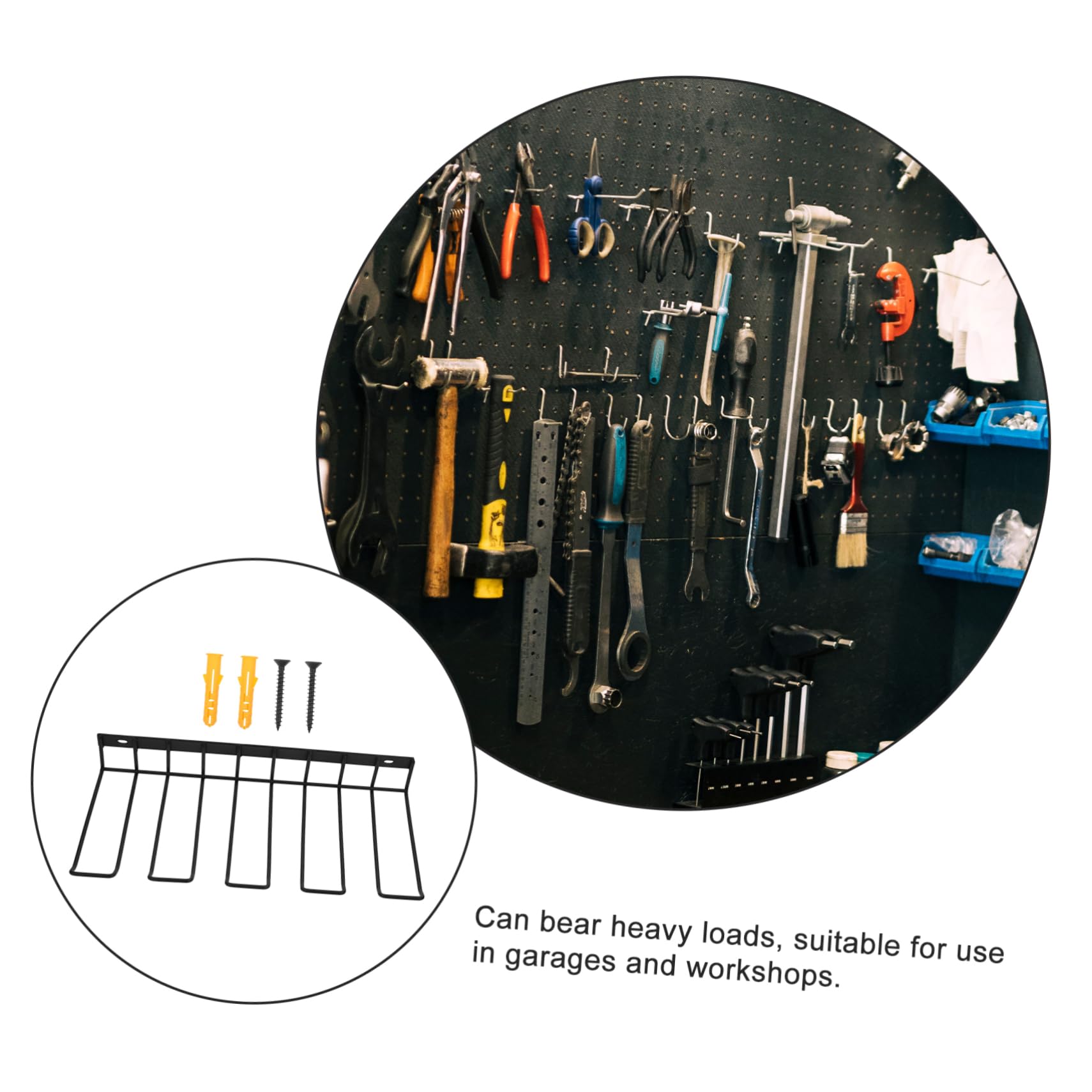 FOYTOKI Wall Mounted Power Tool Organizer - Heavy Duty Drill Holder & Workshop Storage Rack for Hammers, Wrenches & DIY Tools | Perfect for Garage, Shed & Home Improvement Projects