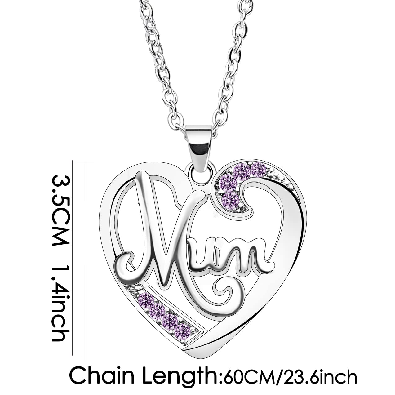 Elegant Silver Heart Pendant Necklace for Women - Perfect Birthday, Mother's Day, Christmas & Valentine's Gift from Daughter or Son | Jewelry Gift for Mom, Wife, Grandma | Ideal for Special Occasions & Everyday Wear