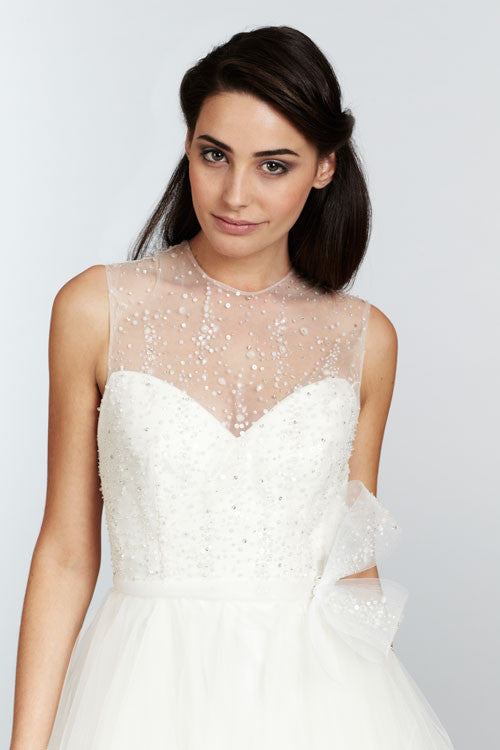 Tara Keely TK2302 Sample Wedding Gown - Elegant Lace Bridal Dress for Bride, Perfect for Church Ceremony & Outdoor Wedding Photos
