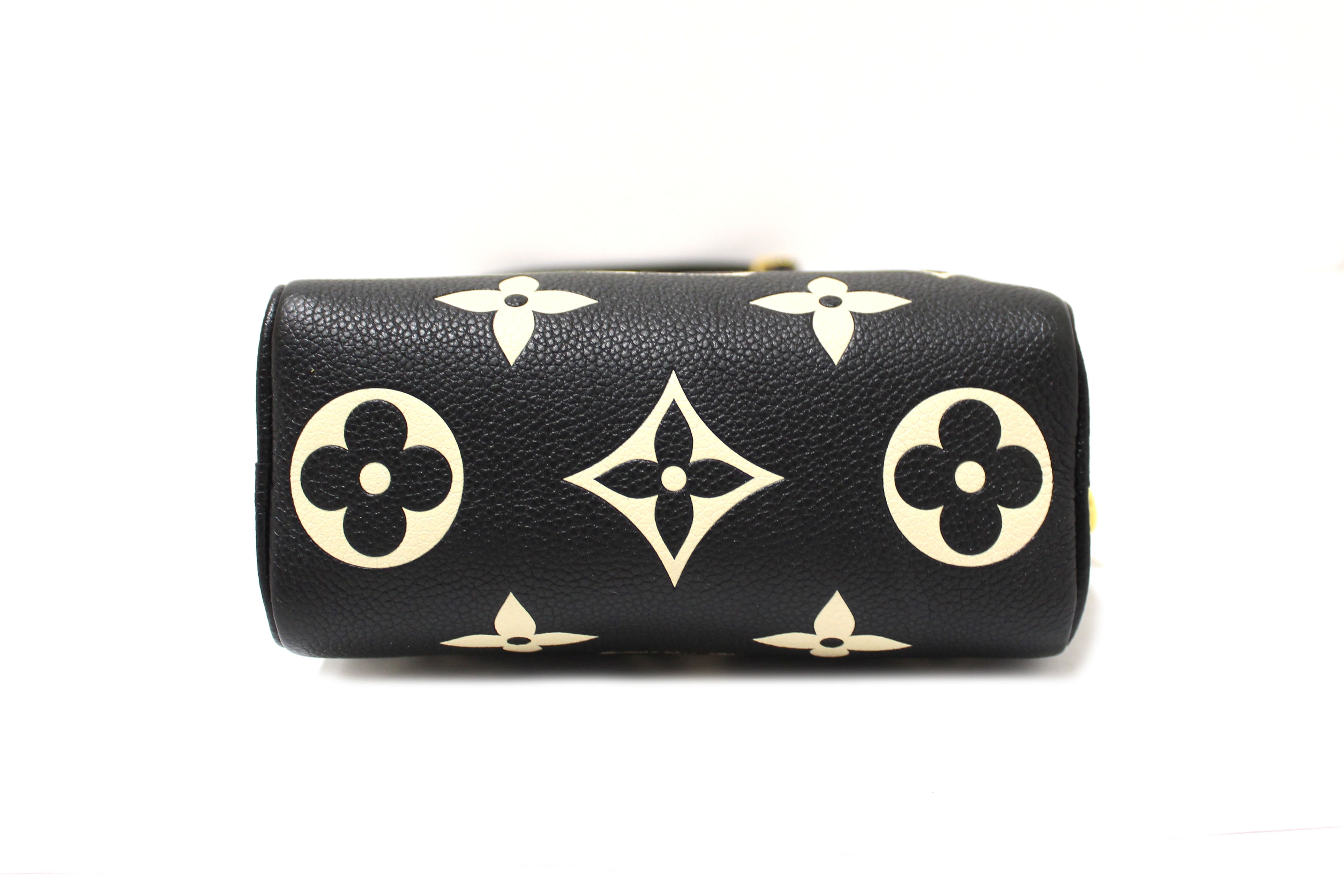 Authentic Louis Vuitton Monogram Black Empreinte Leather Nano Speedy Crossbody Bag - Luxury Designer Handbag for Women, Perfect for Everyday Use, Travel & Special Occasions