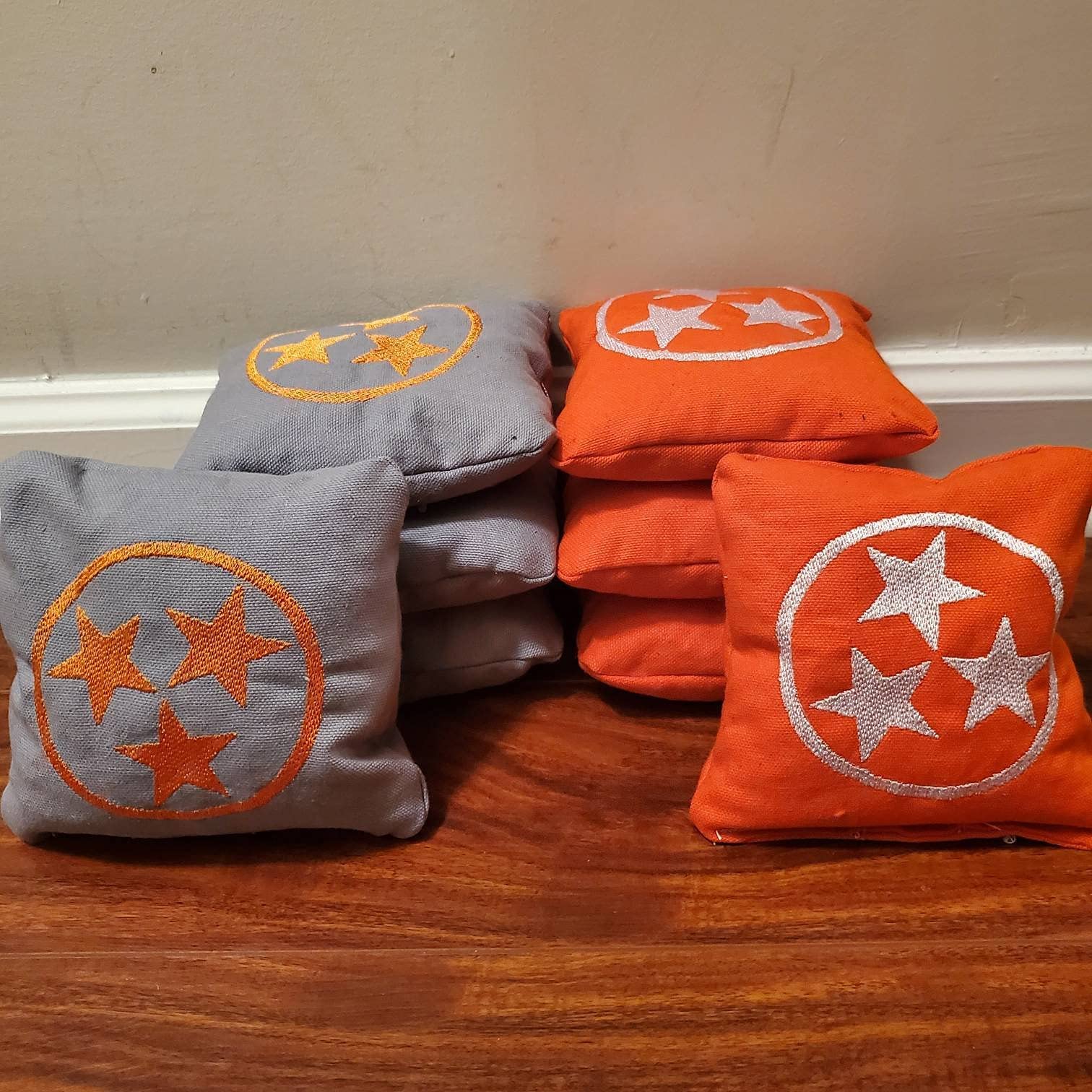 Premium Tennessee TriStar Cornhole Bags Set of 8 - Regulation Weight & Size for Outdoor Games, Tailgating, and Backyard Fun
