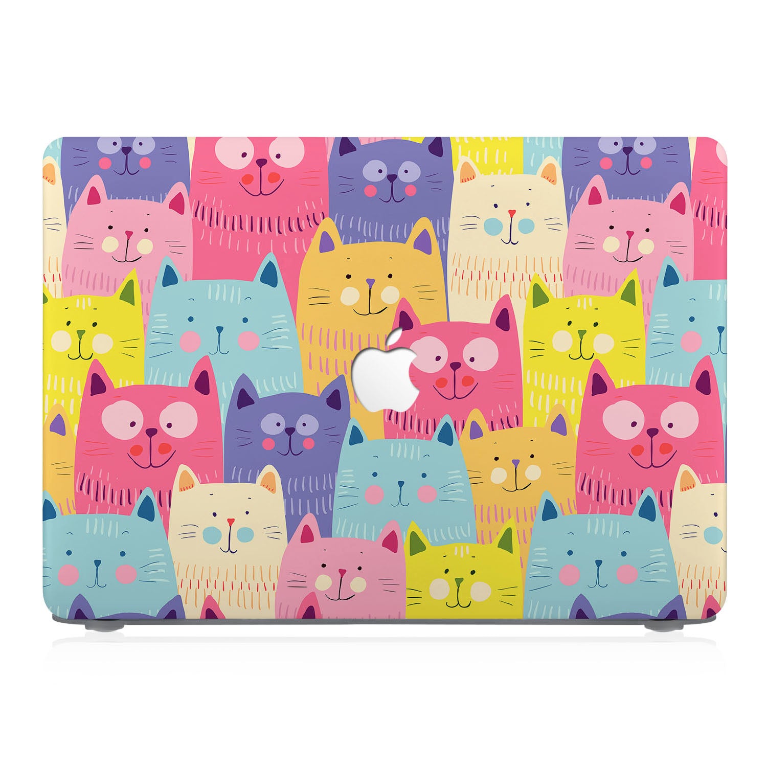 Premium MacBook Pro/Air Protective Case with Cute Cat & Kitty Design - Durable Lightweight Cover for Work, Travel & School