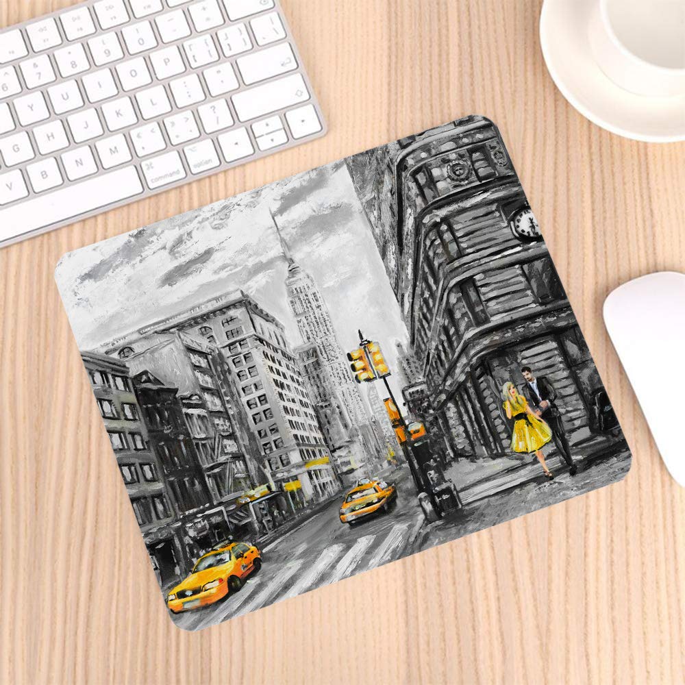 Non-Slip Gaming Mouse Pad - 9.5x7.9 Inch Rubber Base Computer Mousepad for PC, Laptop, Office & Home Use | Durable Desk Mat for Work, Gaming & Daily Computing | New York Inspired Design