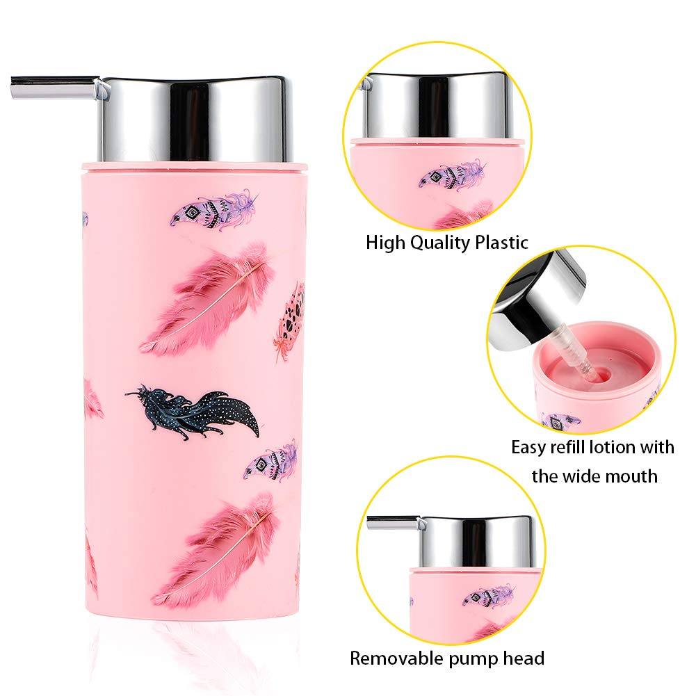 6-Piece Plastic Bathroom Accessories Set - Toothbrush Holder, Cup, Soap Dish, Hand Sanitizer Bottle, Trash Can & Toilet Brush (Flamingo Design) - Perfect for Bathroom Organization and Home Decor