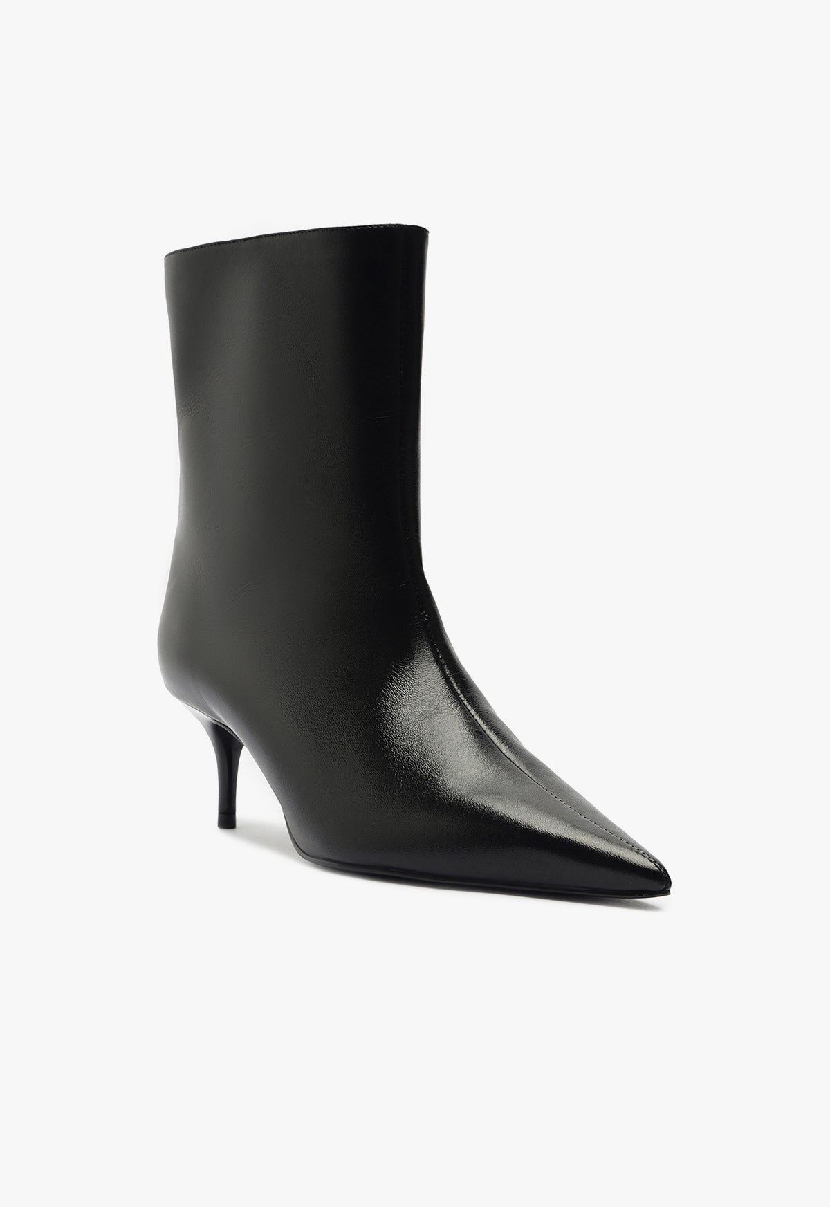 Frances Atanado Women's Leather Booties with Mid Heel - Stylish & Comfortable Ankle Boots for Fall & Winter Fashion - Perfect for Office, Parties & Casual Outings