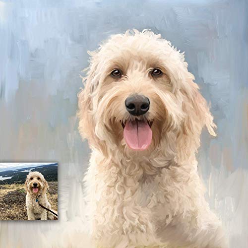 Custom Pet Portrait Painting on 8x10 Canvas - Handmade Dog Cat Artwork from Photo - Stretched & Ready to Hang - Textured Acrylic Oil Watercolor Painting - Perfect for Home Decor, Gift & Memorial