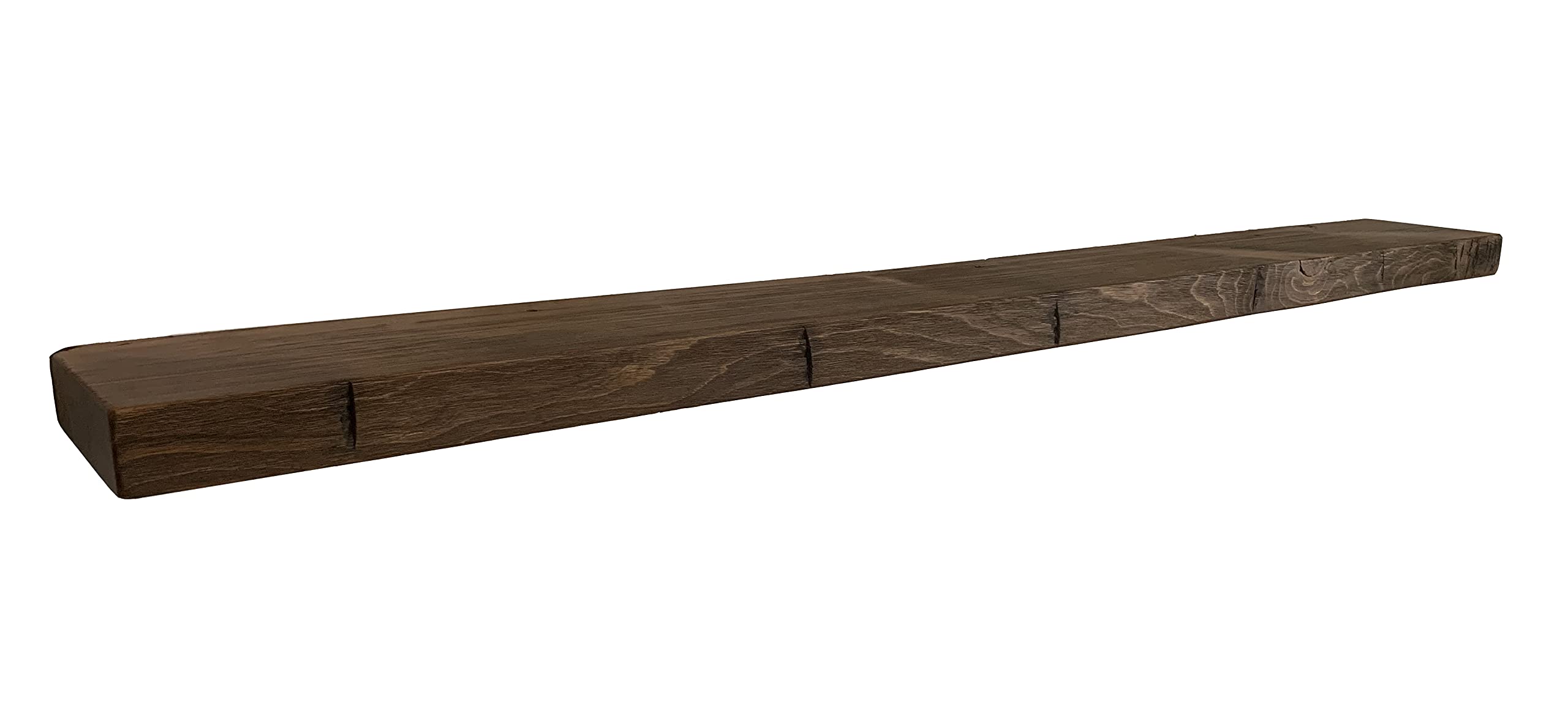 Joel's Antiques - 72 Inch Natural Wood Floating Shelves for Wall - Heavy Duty Rustic Fireplace Mantel & Bookshelf - Medium Brown 72x7x2 in - Perfect for Living Room, Bedroom, Home Office & Kitchen Decor