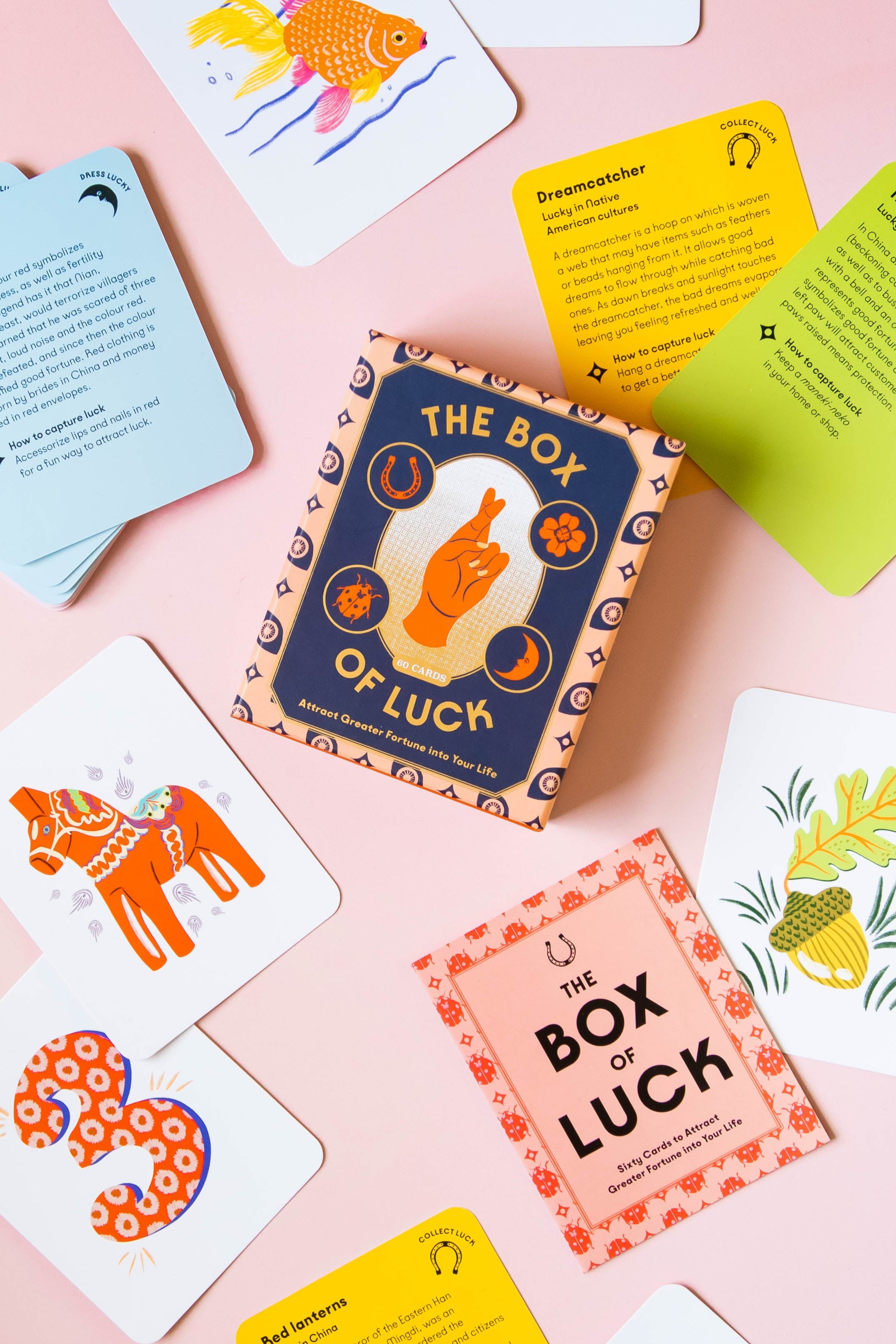 60 Lucky Fortune Cards - The Box of Luck for Manifesting Wealth & Success | Perfect for Daily Affirmations, Meditation & Law of Attraction Practice