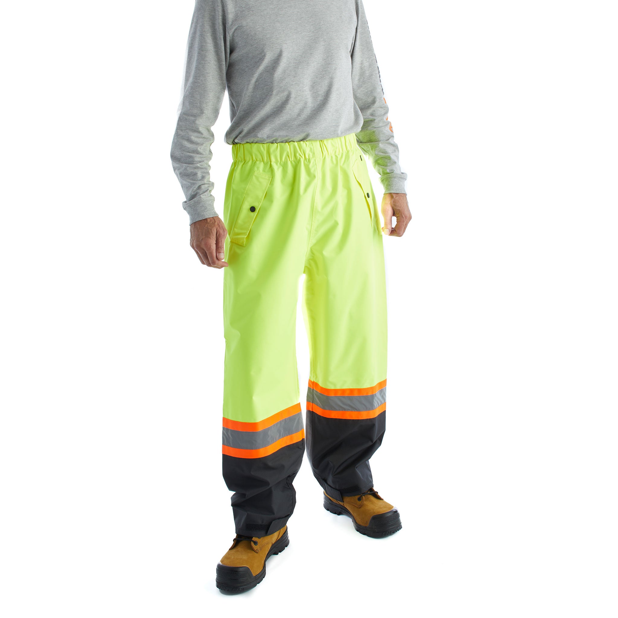 Terra High Visibility Rain Work Pants 116520PYL - Waterproof Yellow Safety Pants for Construction, Road Work & Outdoor Jobs in Wet Conditions