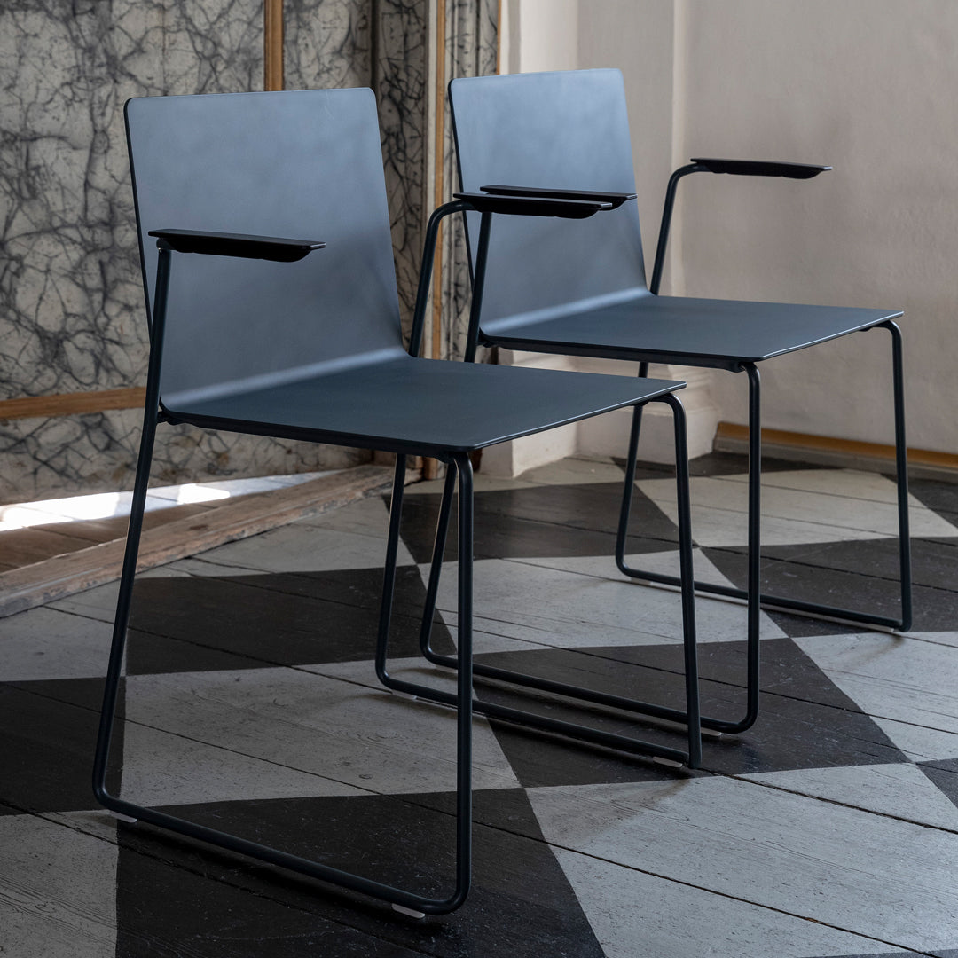 Stackable Dry Armchair with Sled Base - Modern Dining & Office Seating for Home, Restaurant, and Cafe Use