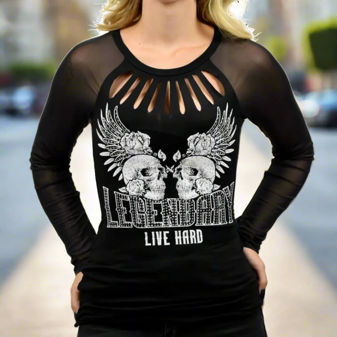 Liberty Wear Women's Live Legendary T-Shirt - Soft Cotton Casual Tee for Everyday Wear | Perfect for Outfits, Gym, and Weekend Outings