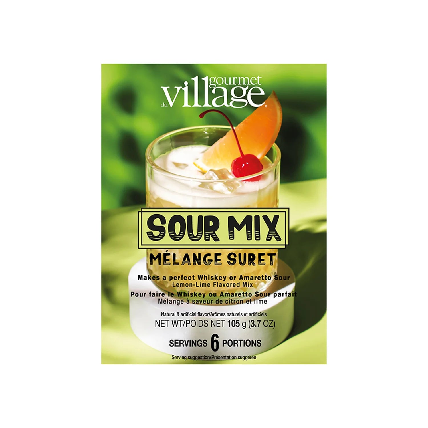 Gourmet Du Village Sour Mix Cocktail Mixer - Premium Bar Mix for Margaritas, Whiskey Sours & Cocktails - Perfect for Home Bars, Parties & Mixology Enthusiasts