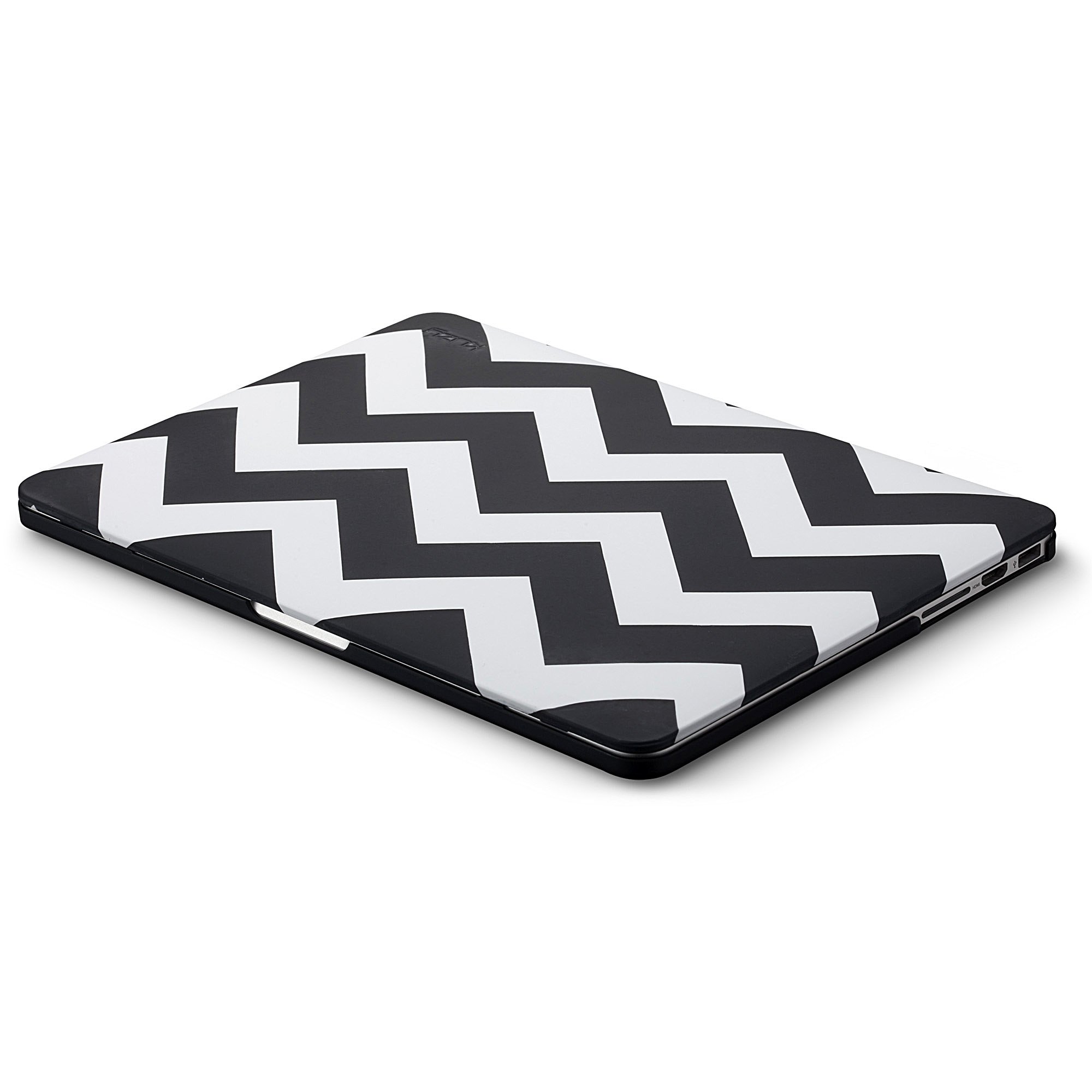 Kuzy - Chevron Black Rubberized Hard Shell Case for MacBook Pro 13.3 inch (Retina Display, Models A1502 & A1425) - Durable Protective Cover for Work, Travel & School