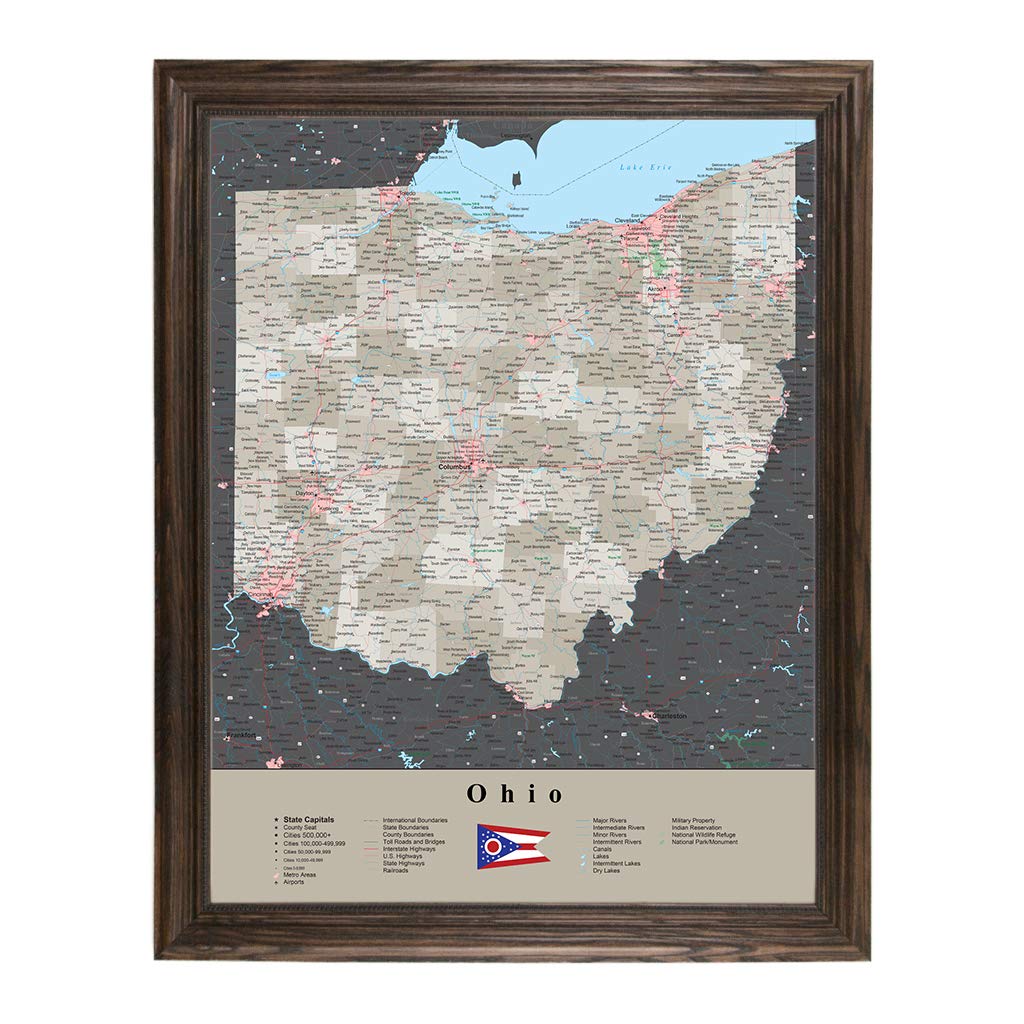 Ohio Solid Wood Brown Frame - 33.75