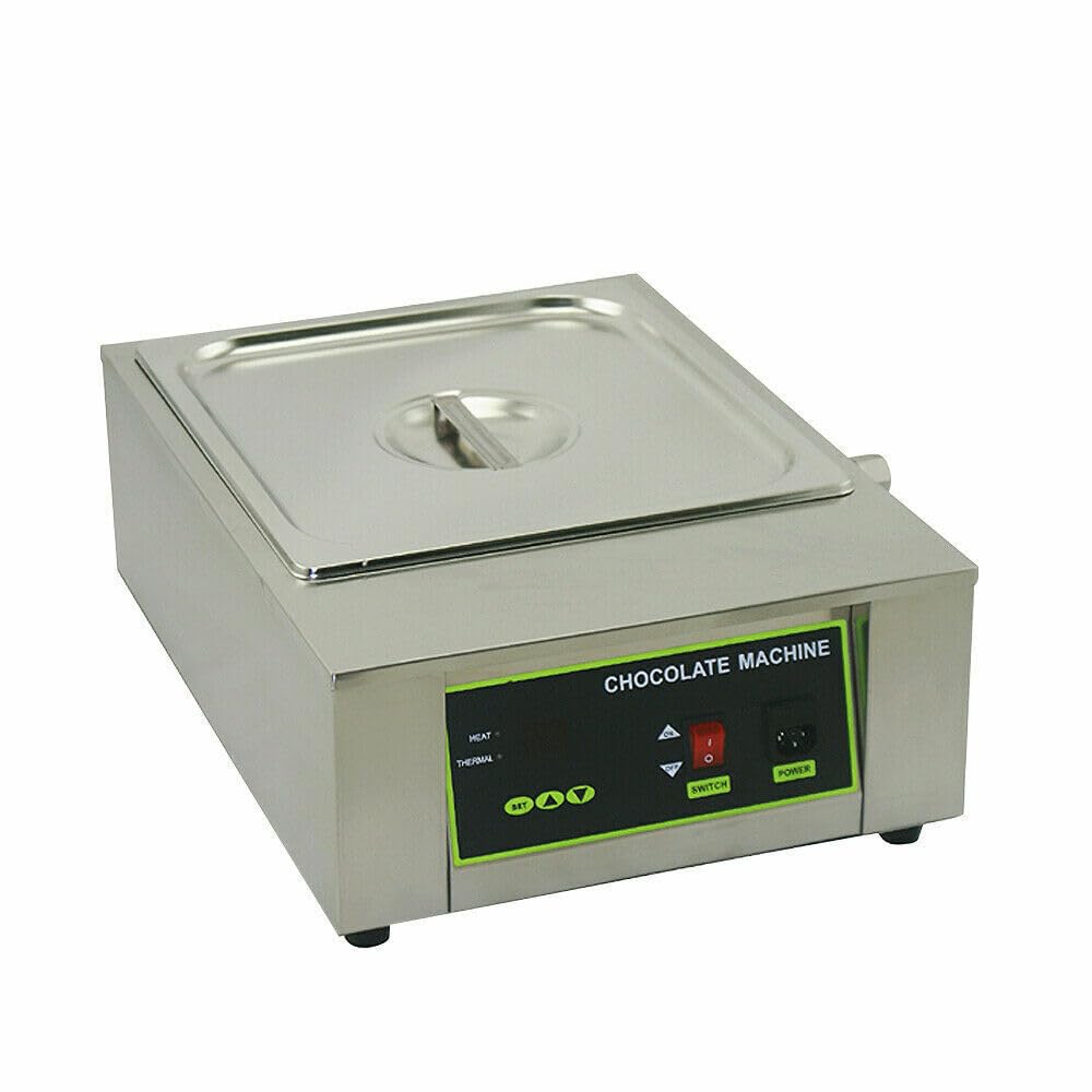 Commercial Electric Chocolate Tempering Machine - Professional Chocolate Melting Pot with Thermo Control for Milk, Cream & Soup - Perfect for Bakeries, Candy Shops & Home Chocolate Making