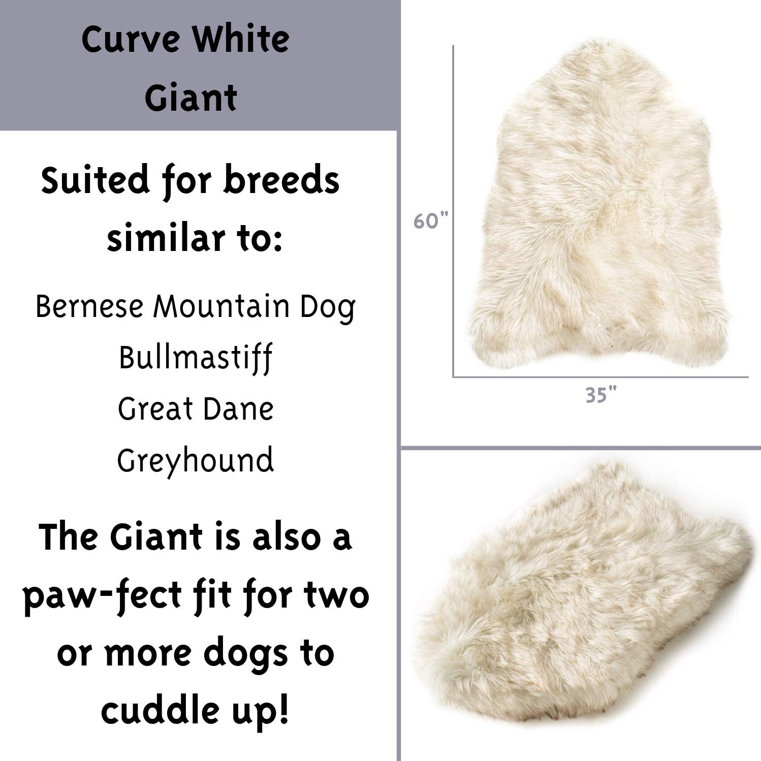Orthopedic Dog Bed for Large Dogs - Memory Foam Support with Soft Faux Fur Cover - Waterproof & Machine Washable Pet Bed for Joint Pain Relief - Extra Large White Couch Bed - Perfect for Living Room, Bedroom & Pet-Friendly Spaces