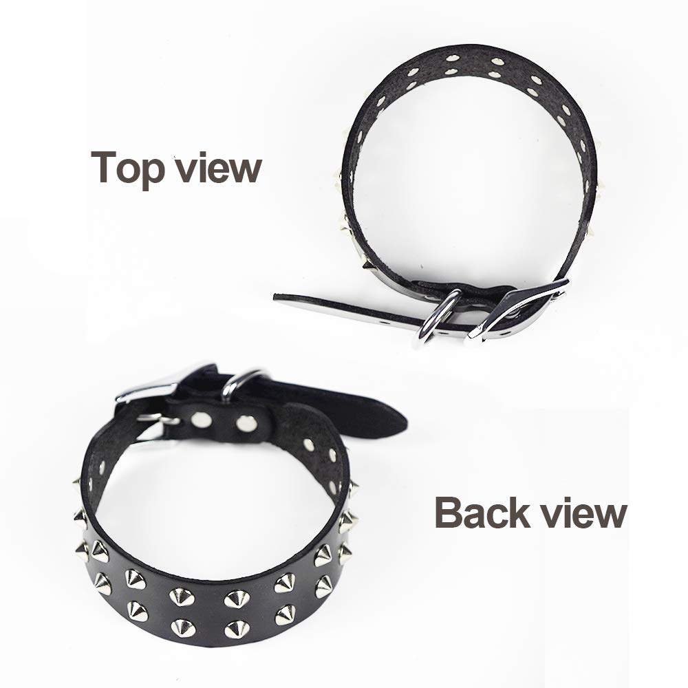Genuine Leather Studded Rivet Dog Collar - Heavy Duty Pet Collar for Large & Medium Dogs - Perfect for Training, Walking & Fashion Accessory