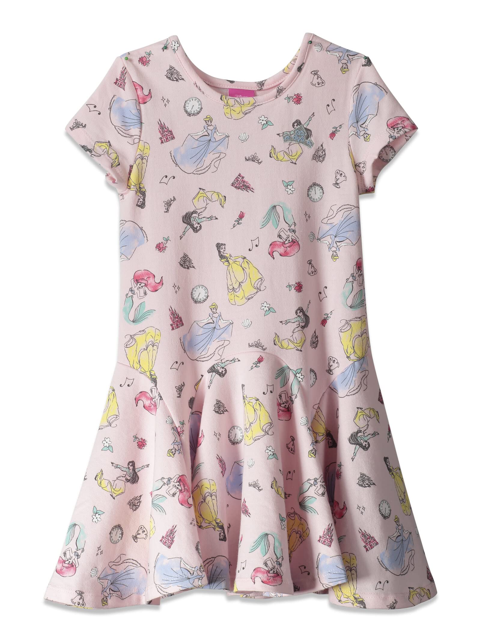 Disney Princess Frozen Ariel Cinderella Aurora Belle Christmas Dress for Girls - Toddler to Little Kid Size - Perfect for Holiday Parties, Christmas Photos & Dress-Up Play