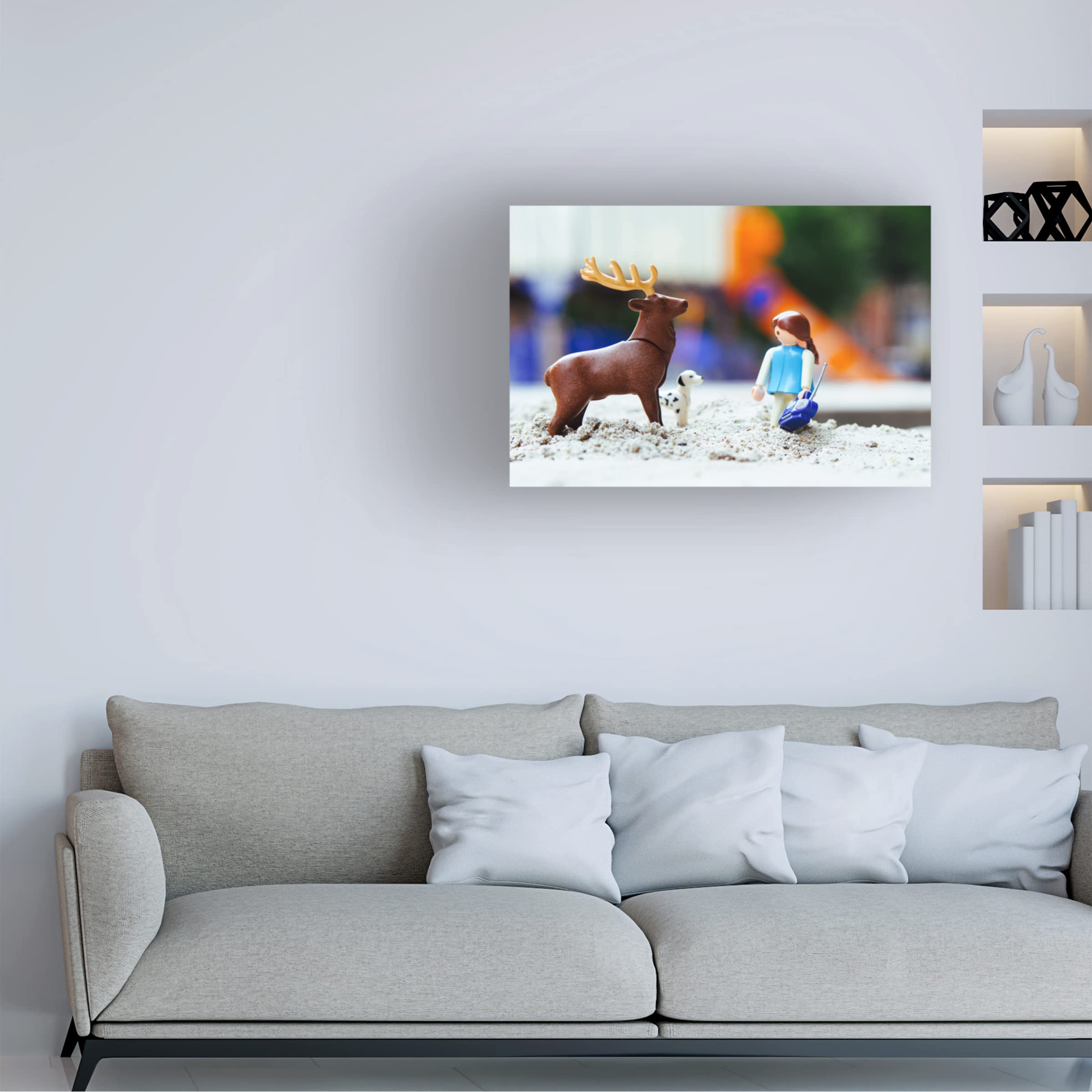 Trademark Fine Art 'Toys On Sand' Canvas Wall Art Print by Alexander Brandt - Beach Themed Nursery Decor, Coastal Living Room Painting, Summer Vacation Home Décor