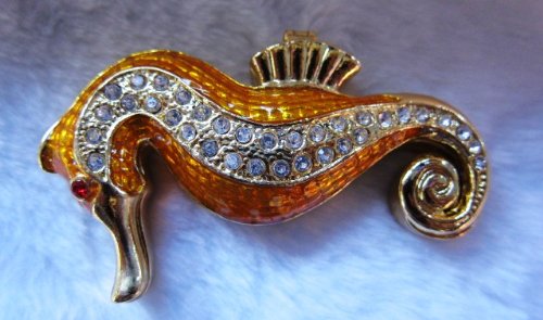 Elegant Seahorse Trinket Jewelry Box with Sparkling Crystals - Perfect for Gift Giving, Home Decor & Jewelry Storage